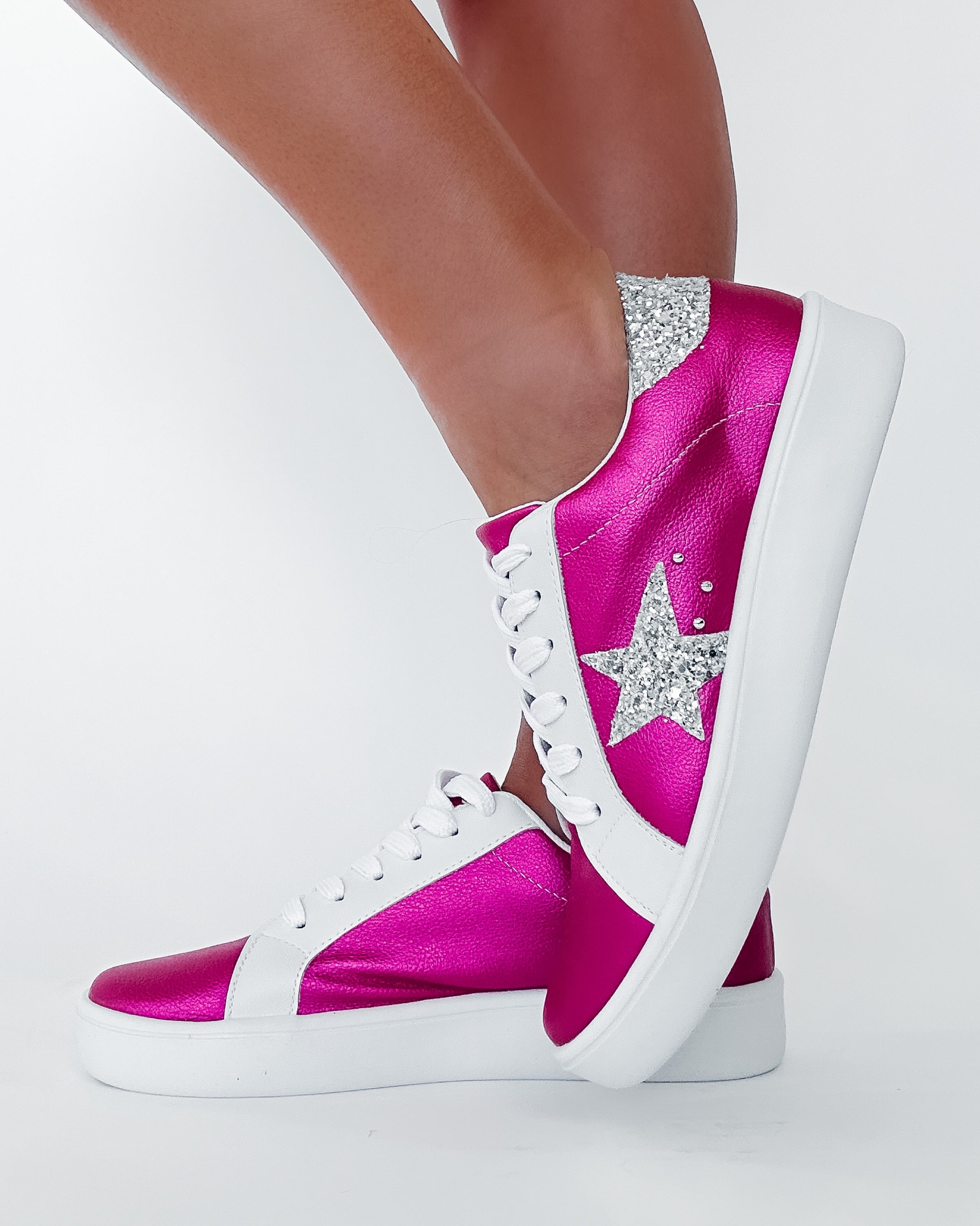 Starstruck Sparkle Sneakers - Fuchsia