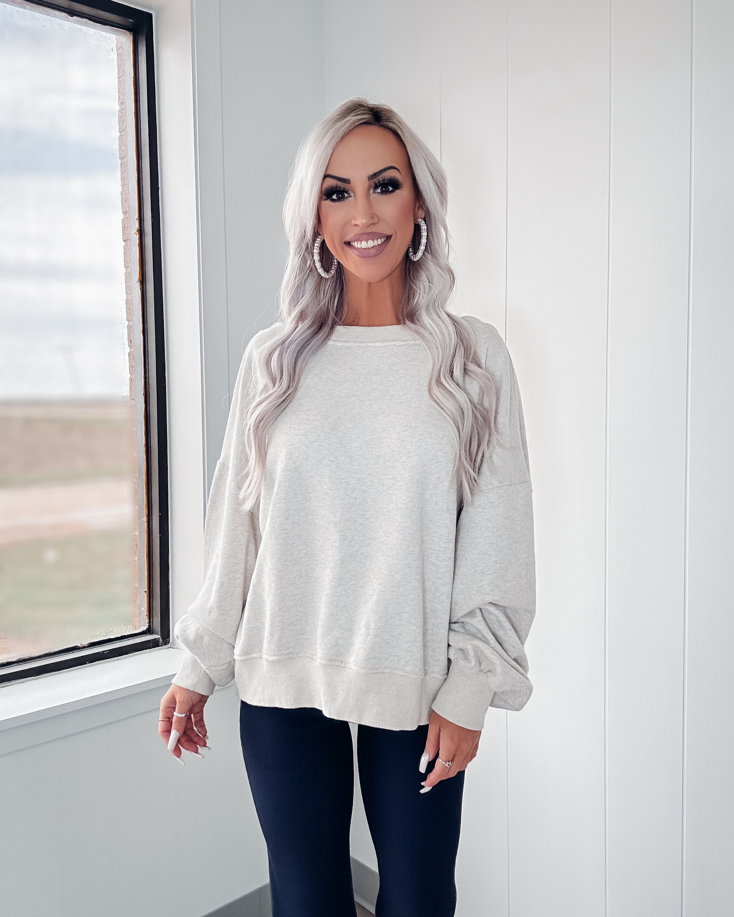 Crossed To Perfection Crop Sweater - Oatmeal