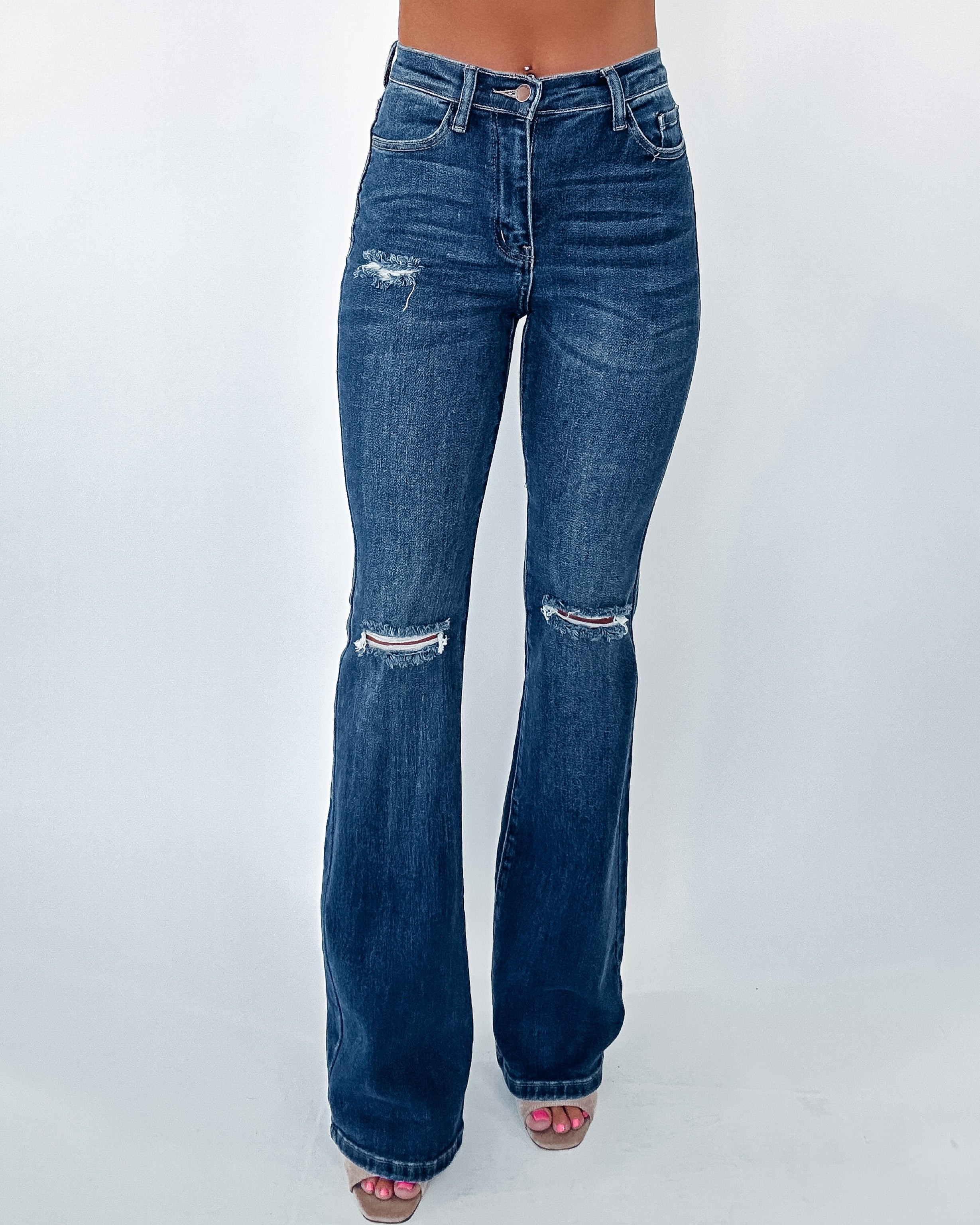 Rosalee Flare Jeans- Dark