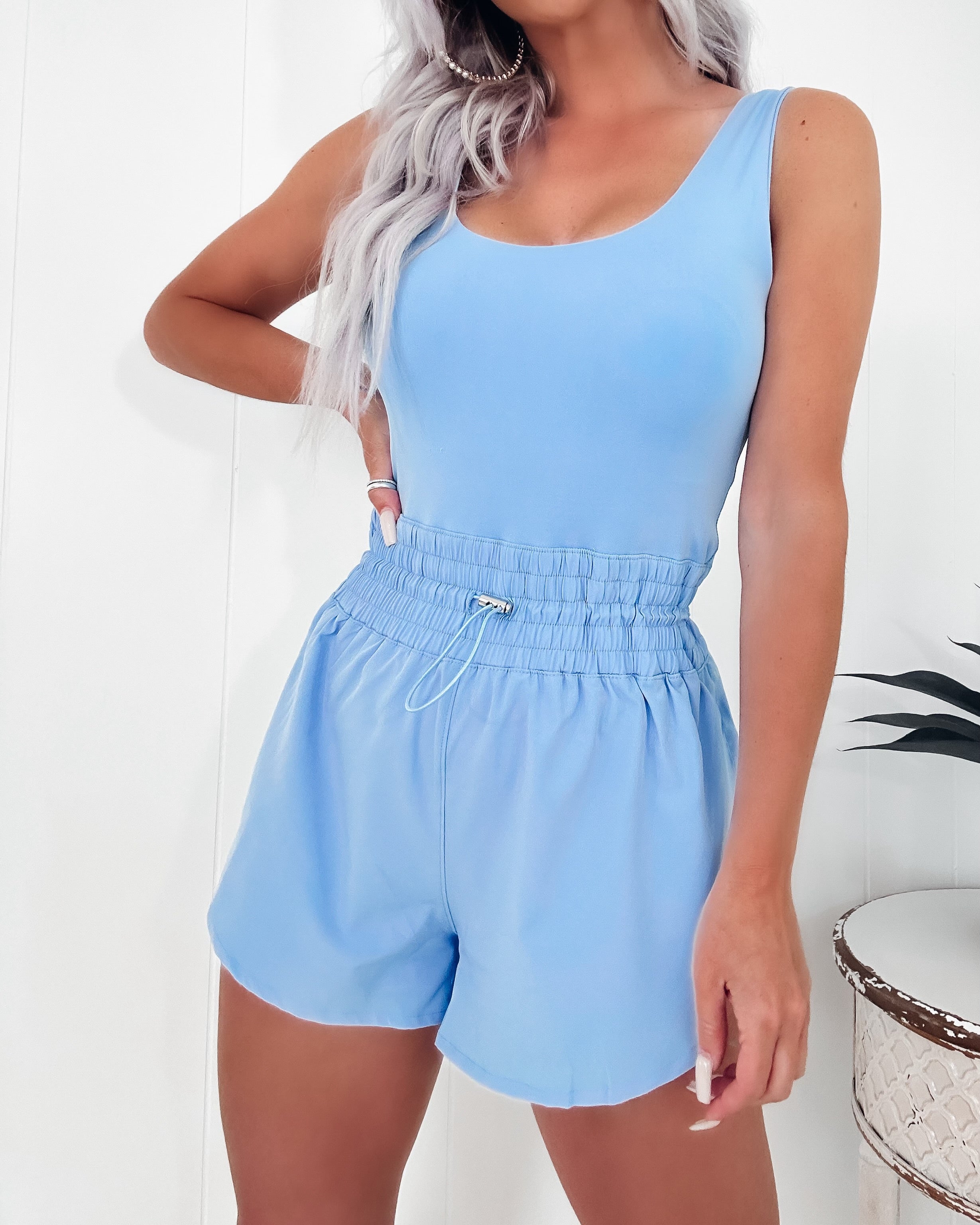 On The Run Athletic Romper - Blue