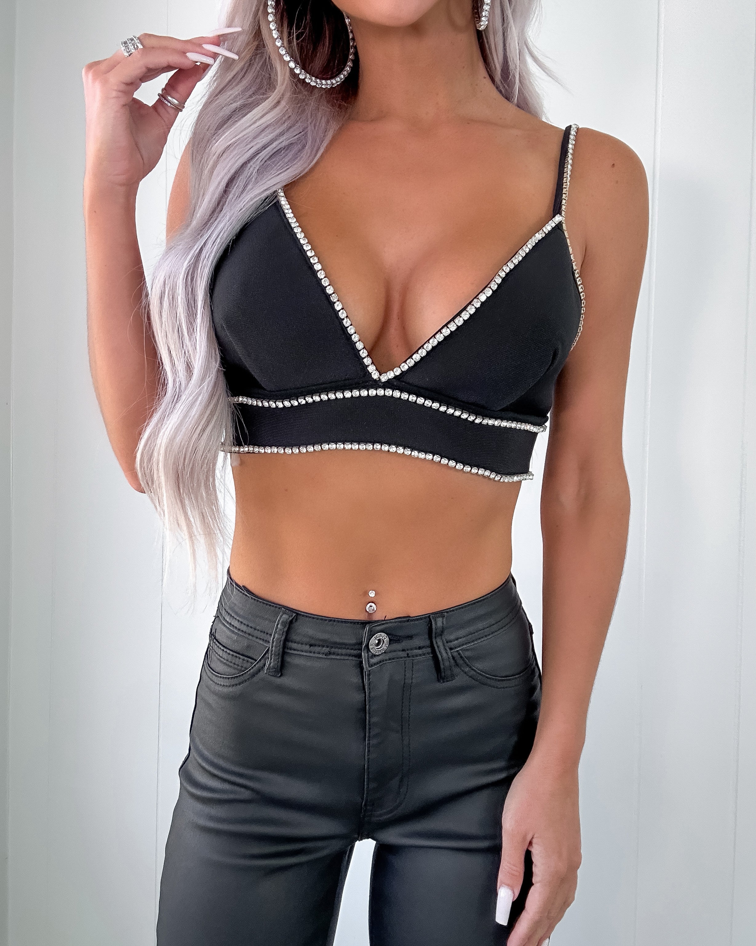 rhinestone bralette top