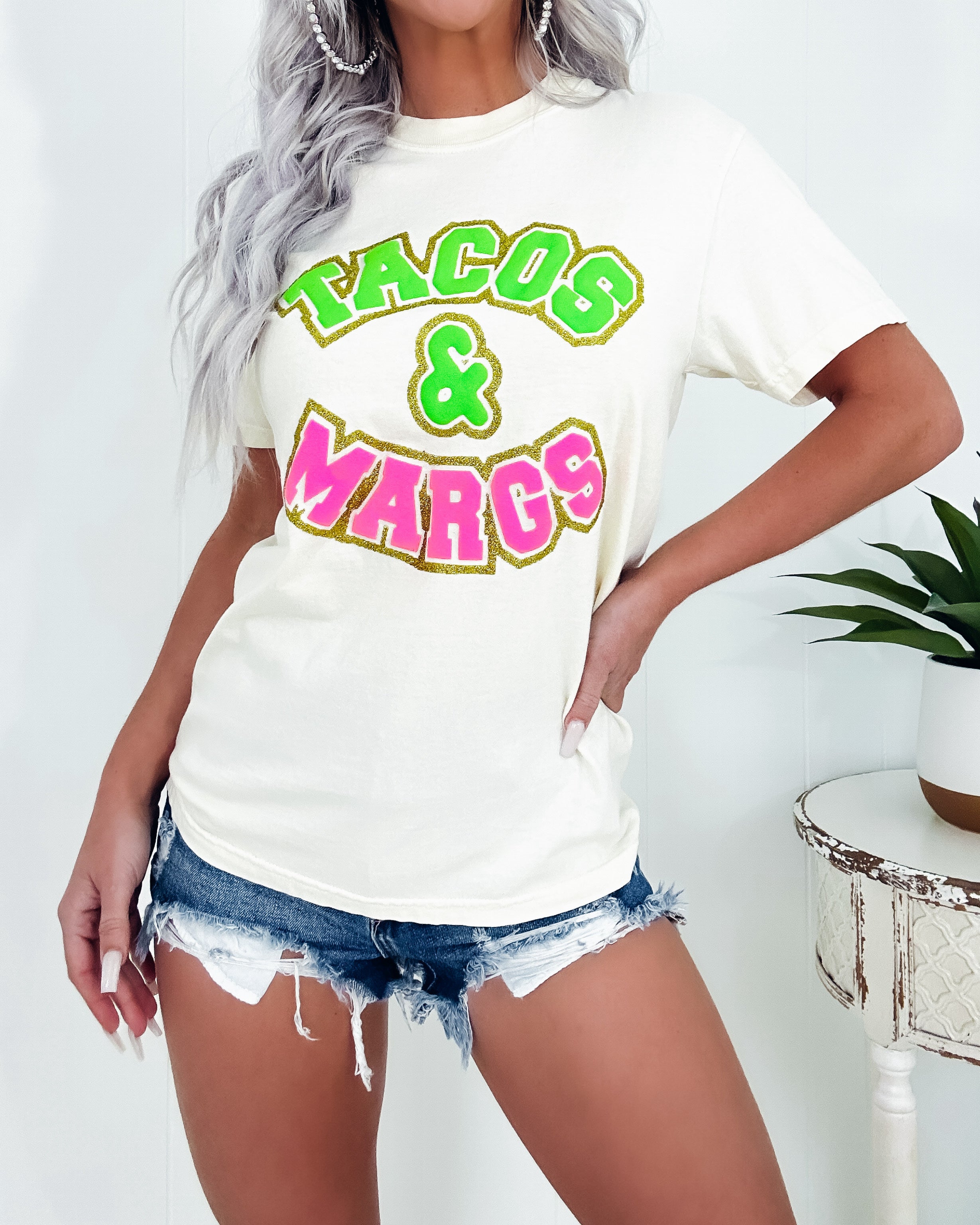 Tacos & Margs Tee - Cream