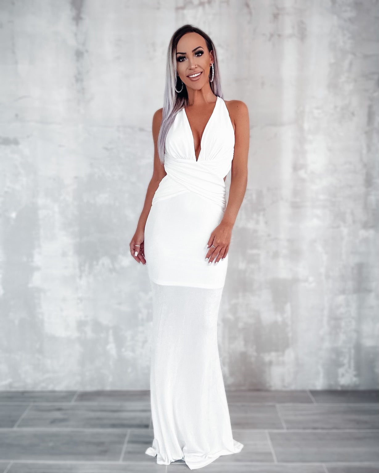 Flawless Beauty Cutout Maxi Dress - White