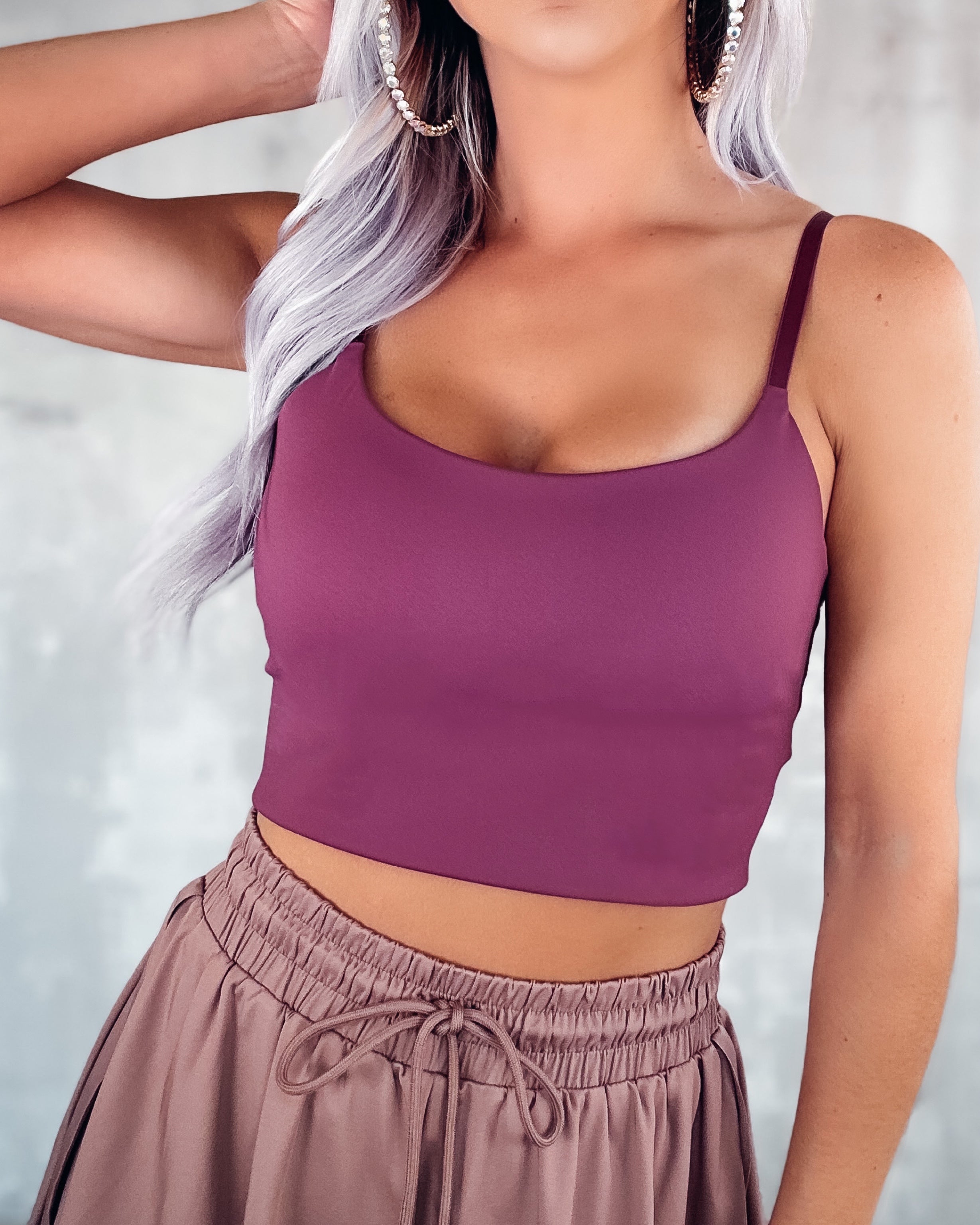 Sculpt & Smooth Padded Cropped Cami - Wine