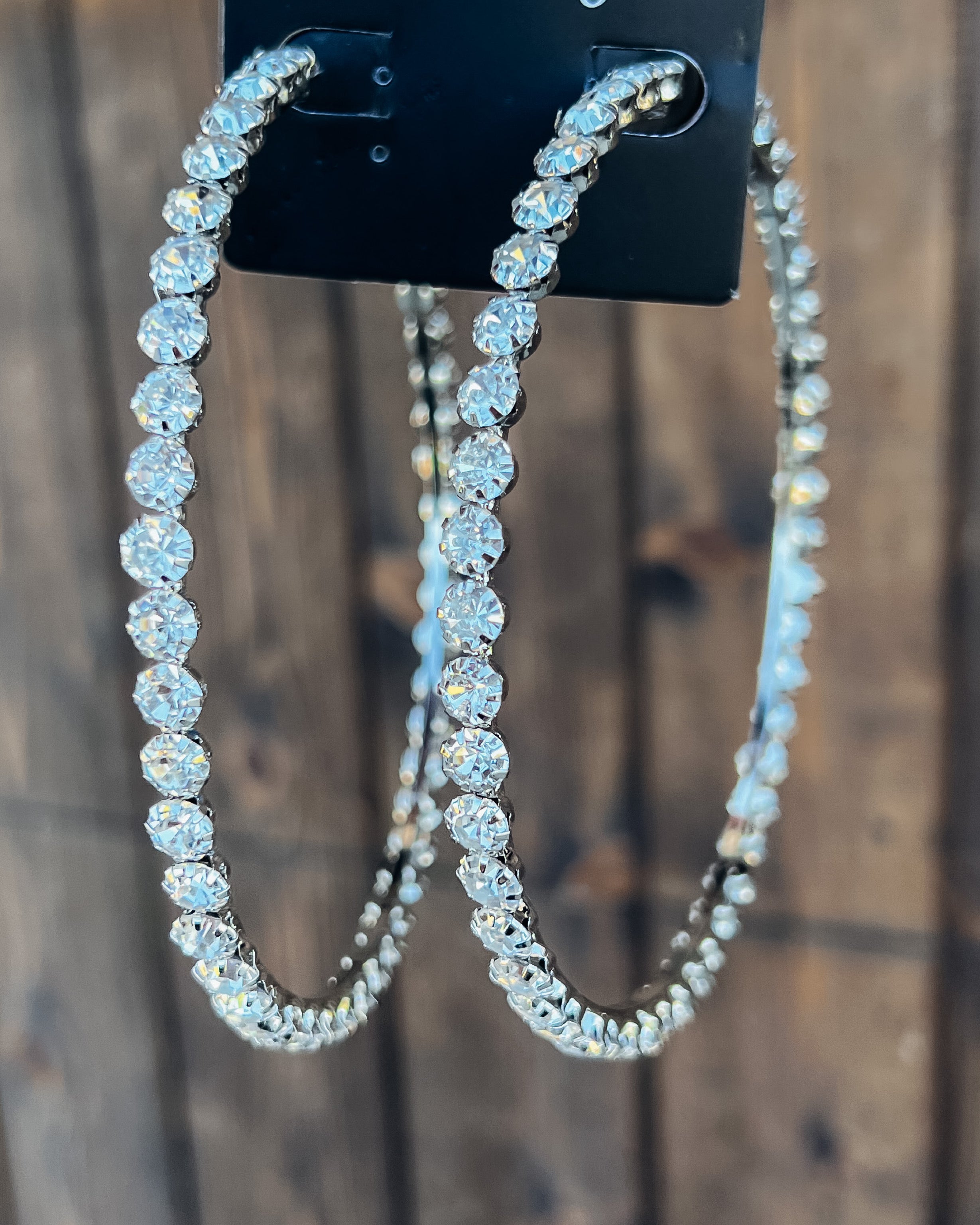 XL Vera Diamond Hoop Earrings - Silver