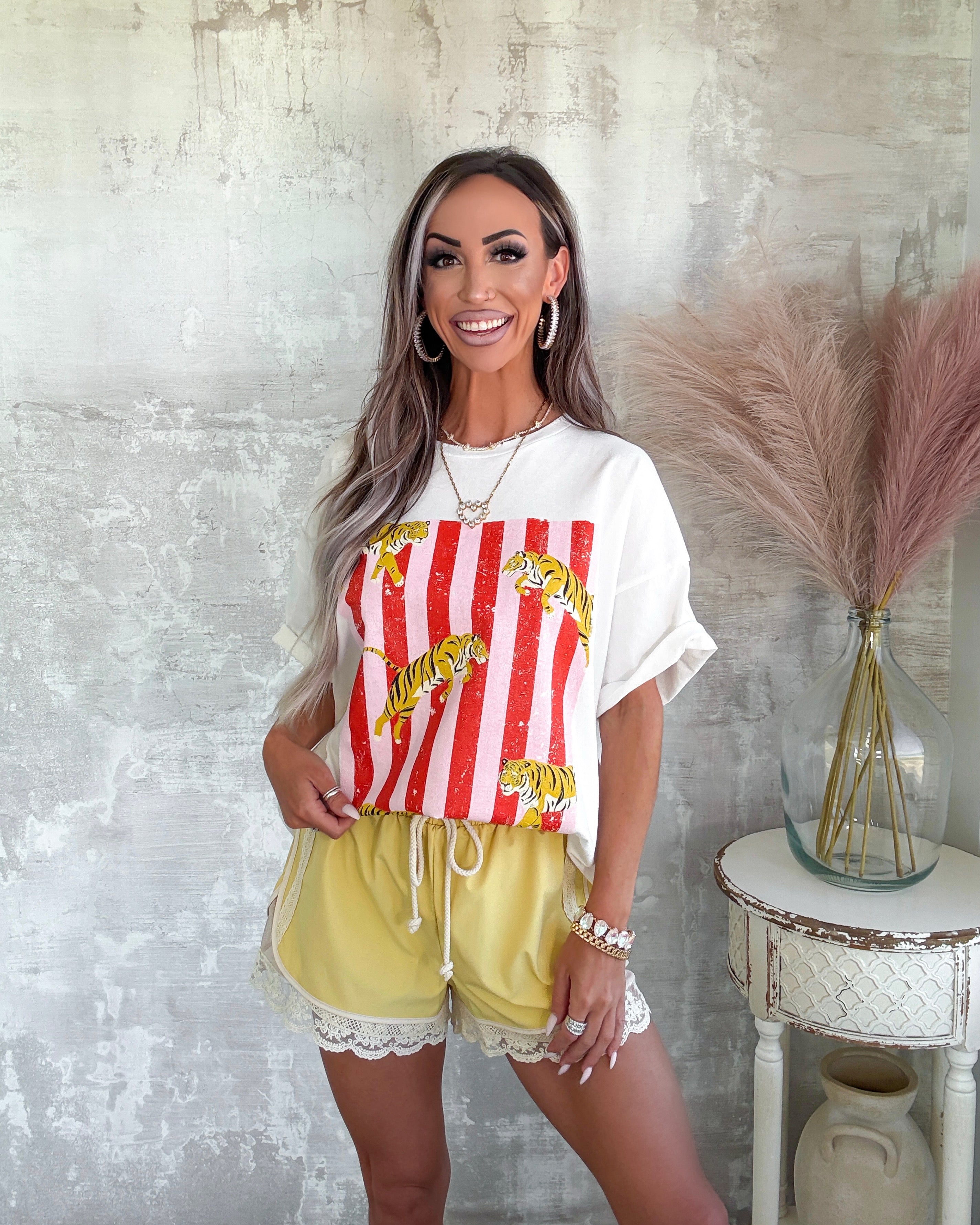 Lacey Edge Shorts - Yellow
