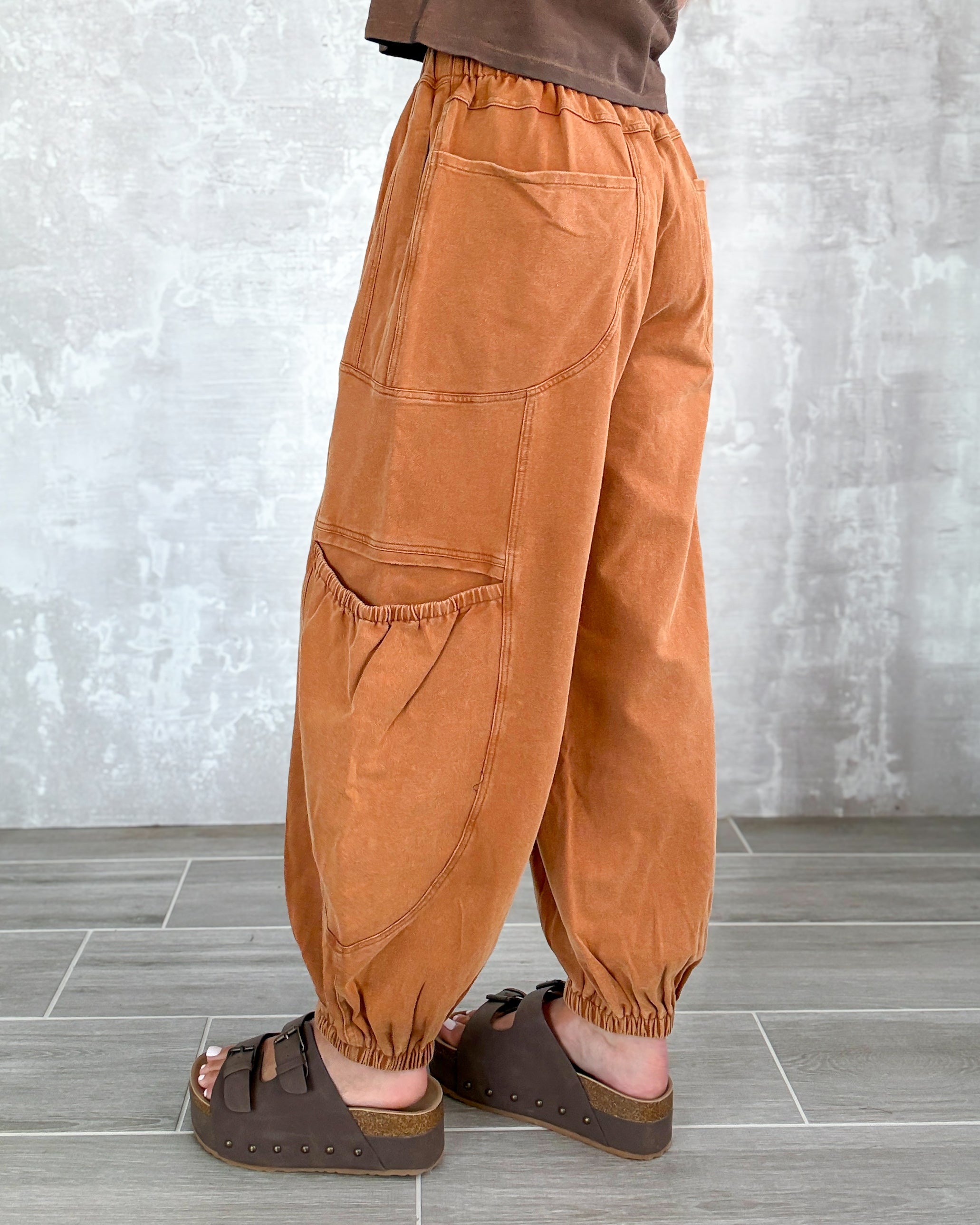 Golden Hour Terry Joggers - Wooden Camel