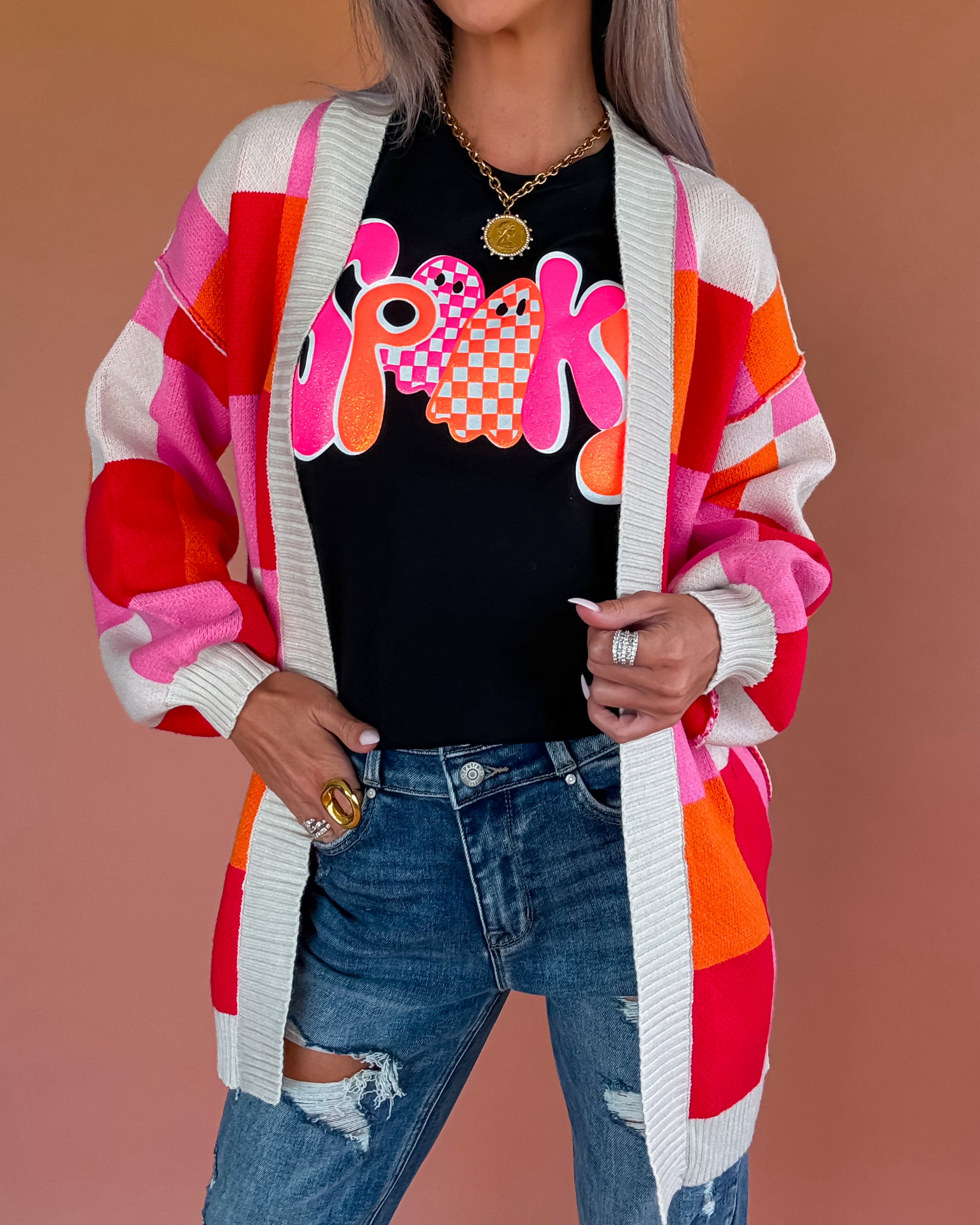 Fall Crush Checkered Cardigan
