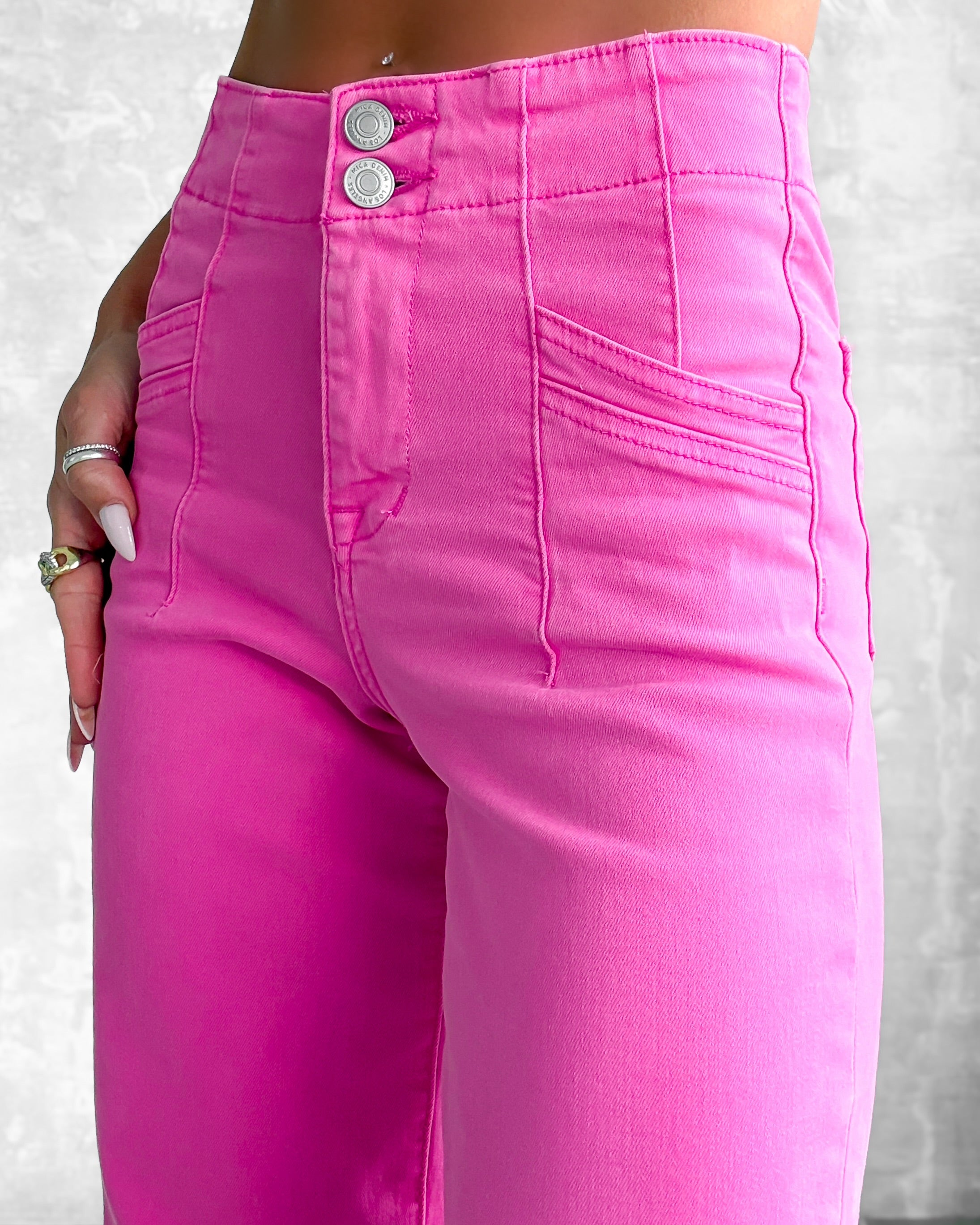 Bailey High Rise Wide Leg Jeans - Rose