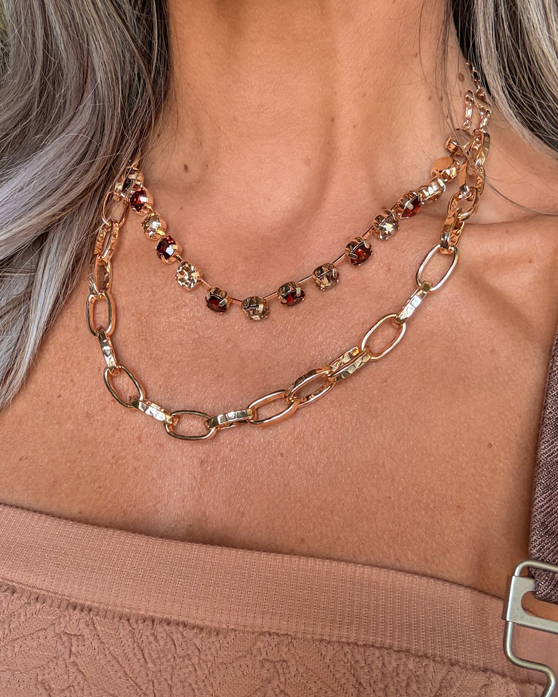 Treasured Tones Topaz Stone Necklace - Gold