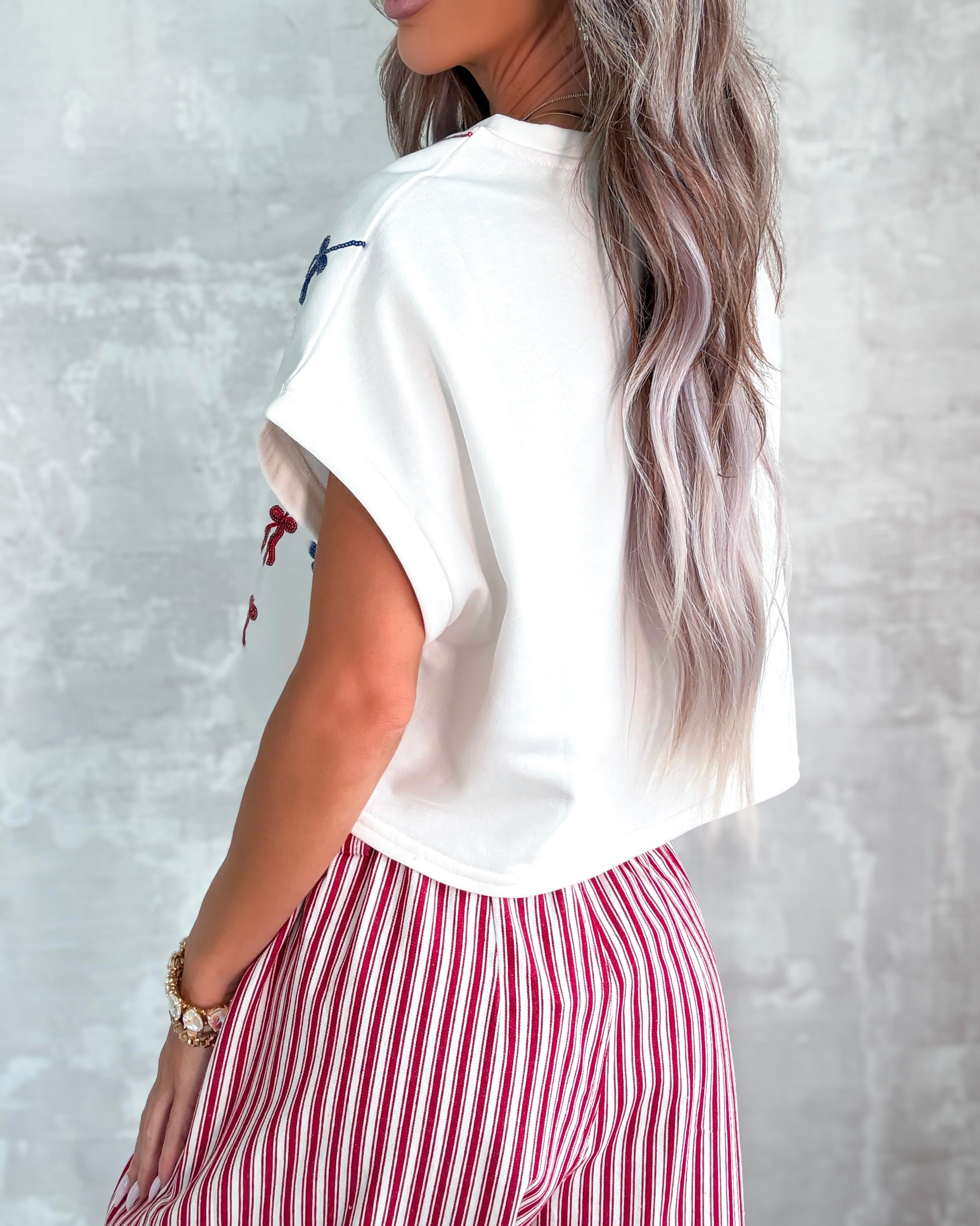 Star Bright Sequin Top - Off White