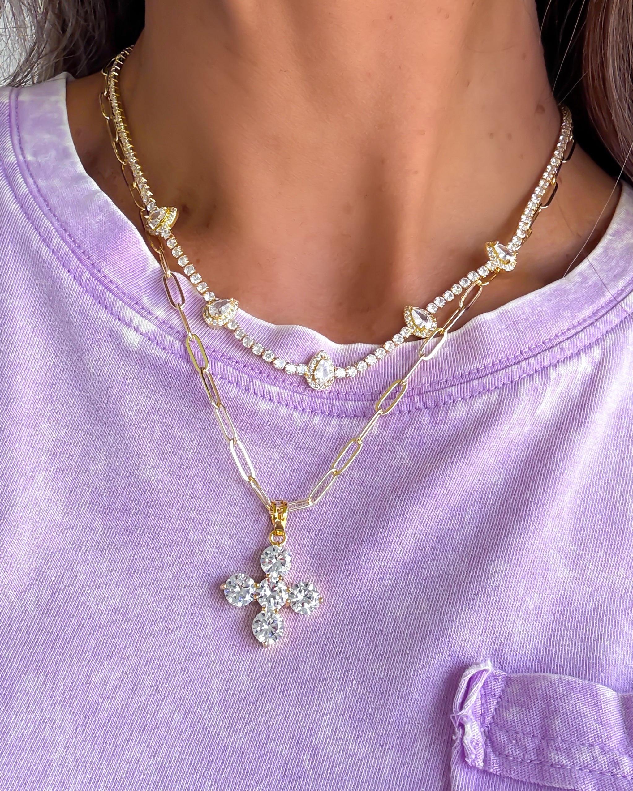 Kate Cross Necklace - Gold