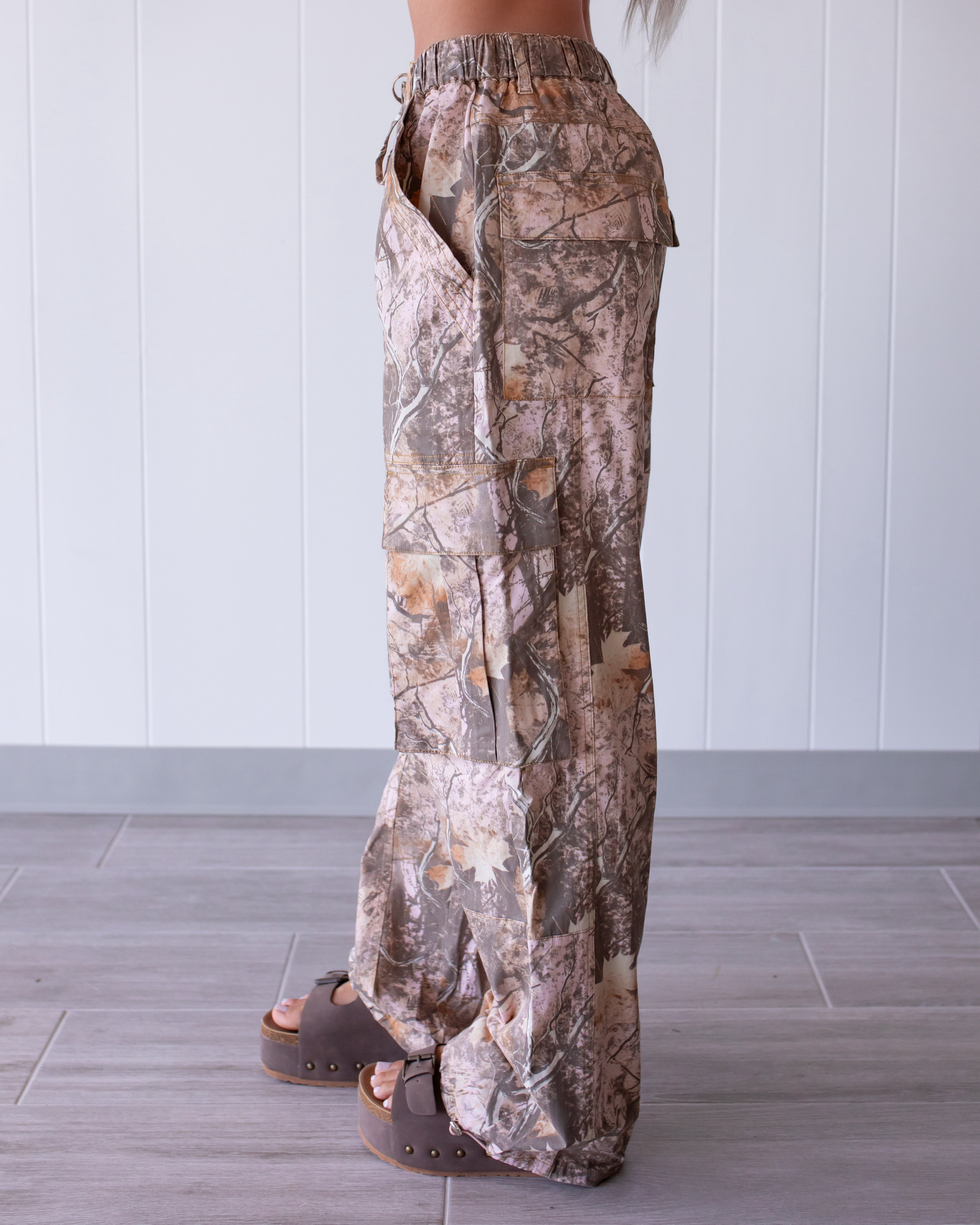 Blush & Bloom Camo Cargo Pants