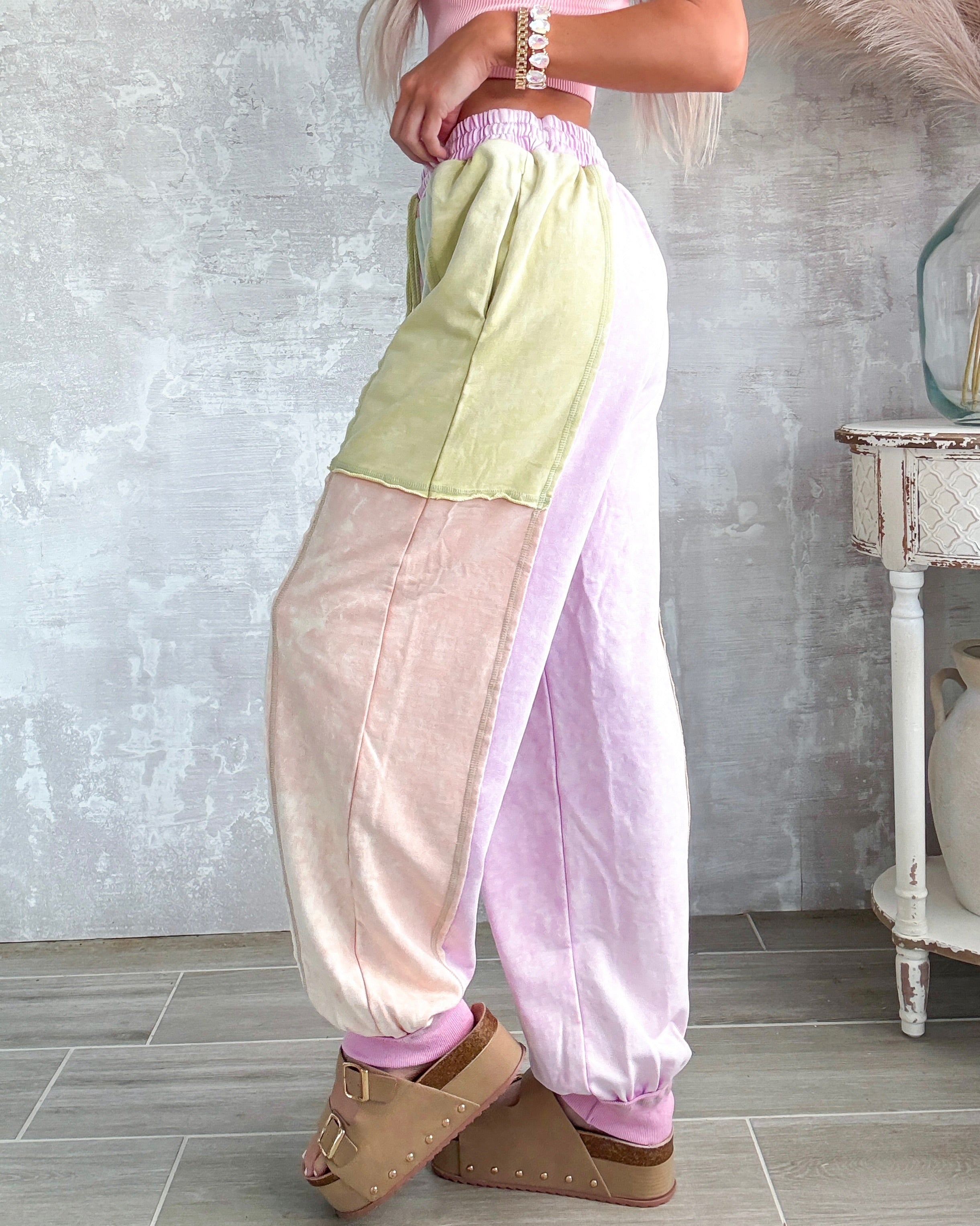 Dreamy Colorblock Joggers - Pastel