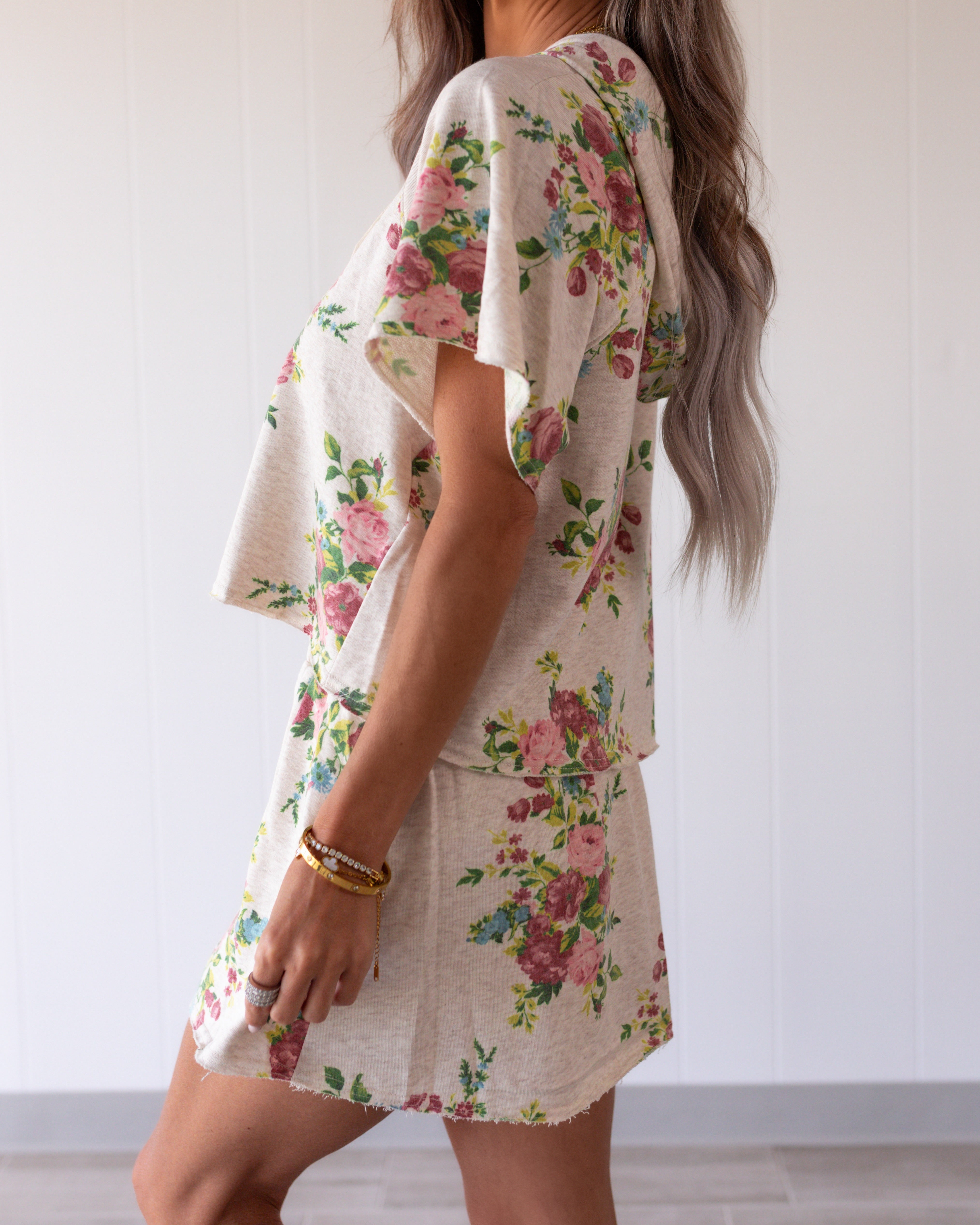 Blooming Bliss Hoodie & Skort Set - Oatmeal