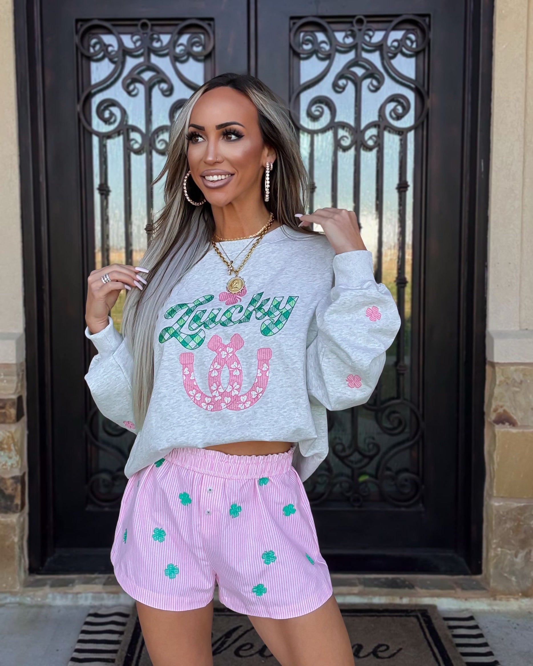 Lucky Kiss Boxer Shorts - Pink