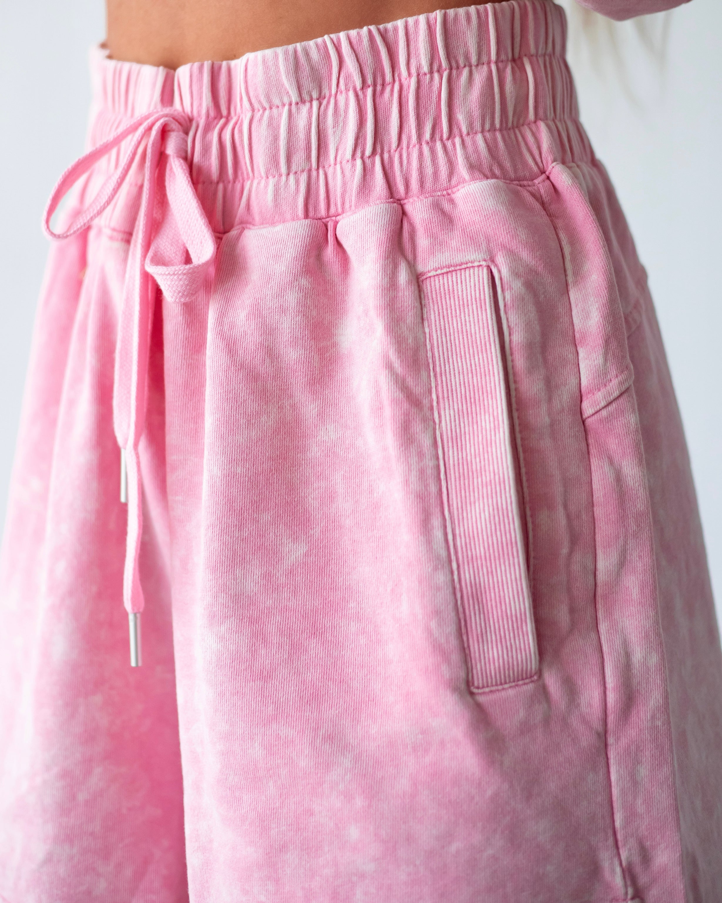 Rosé Rinse French Terry Shorts - Pink