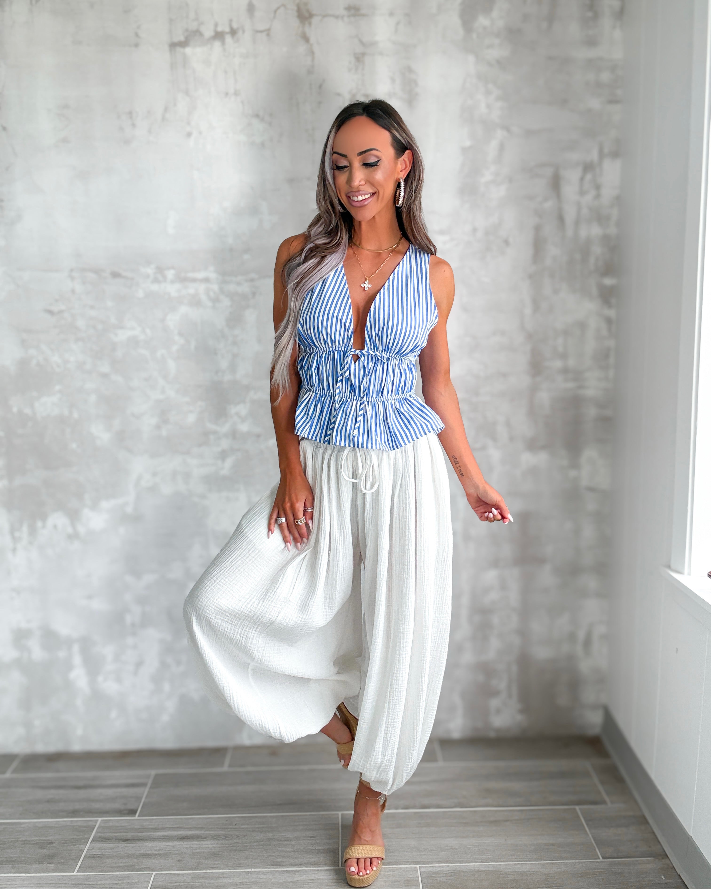 Shoreline Soft Gauze Joggers - Off White