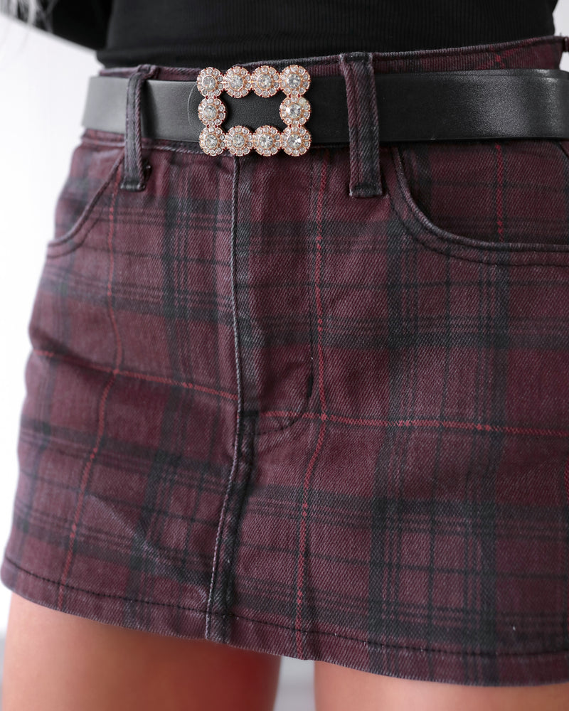 Crystal Frame Belt - Black