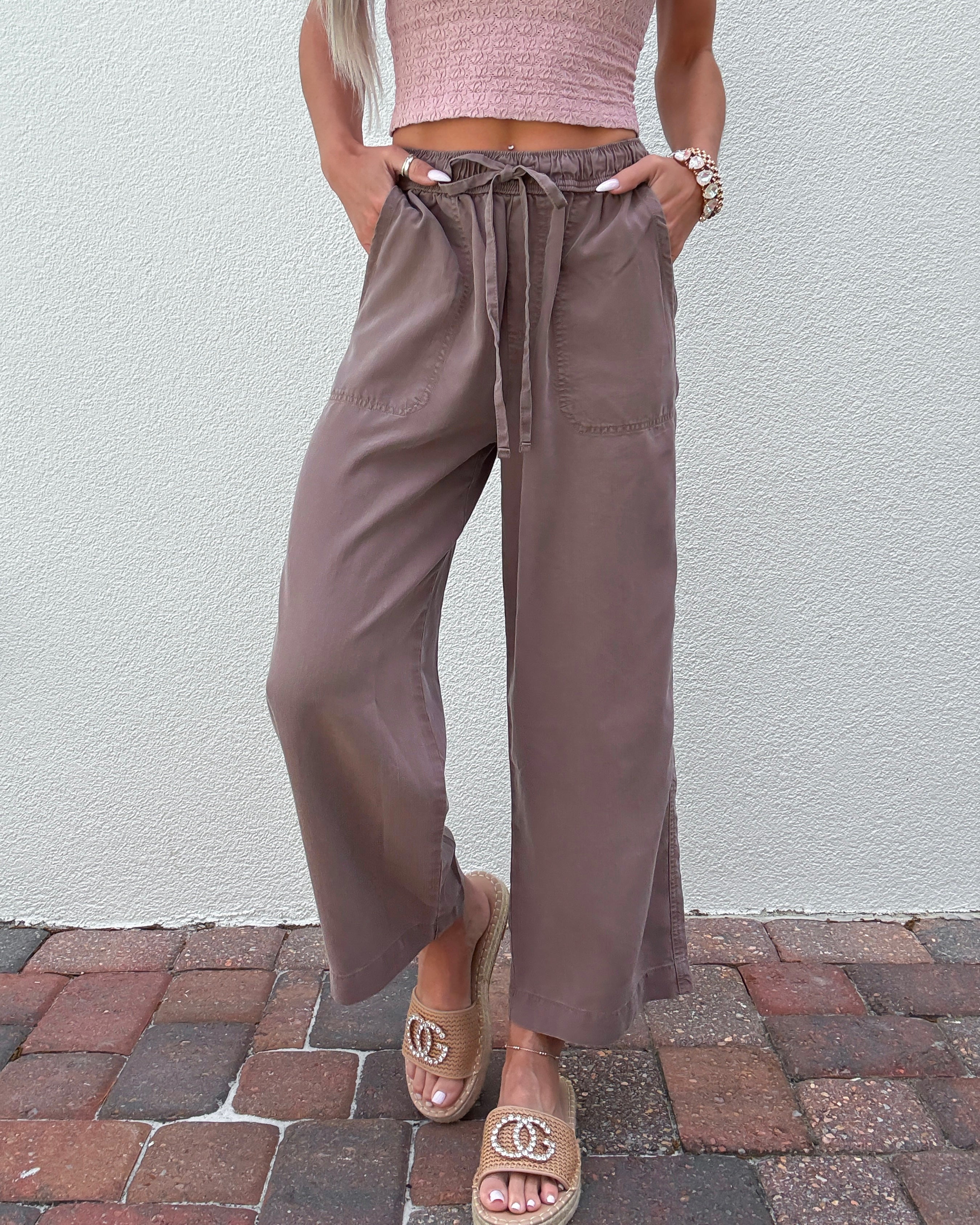 Flow State Wide Leg Pants - Cocoa