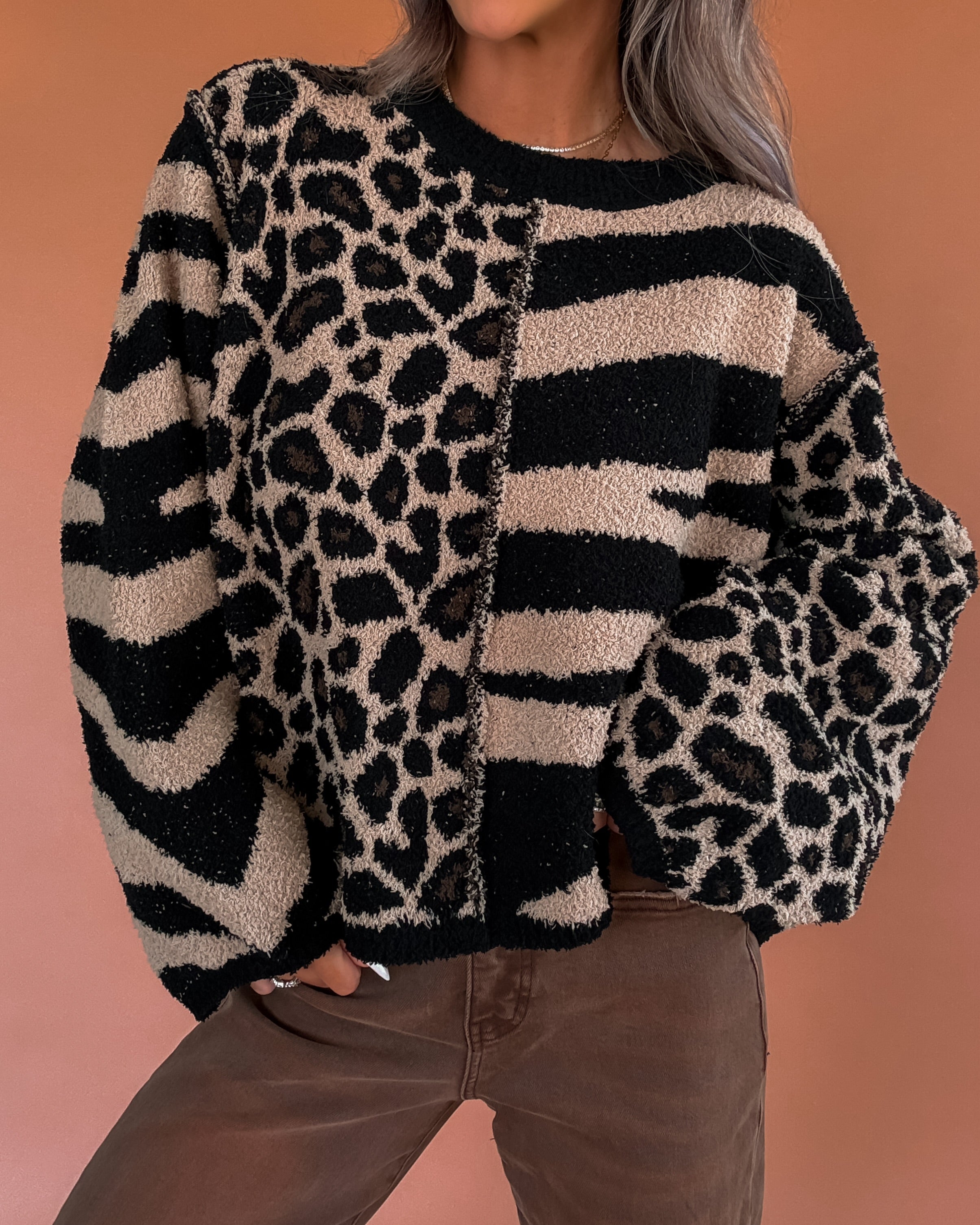 Spotted & Striped Sweater - Black