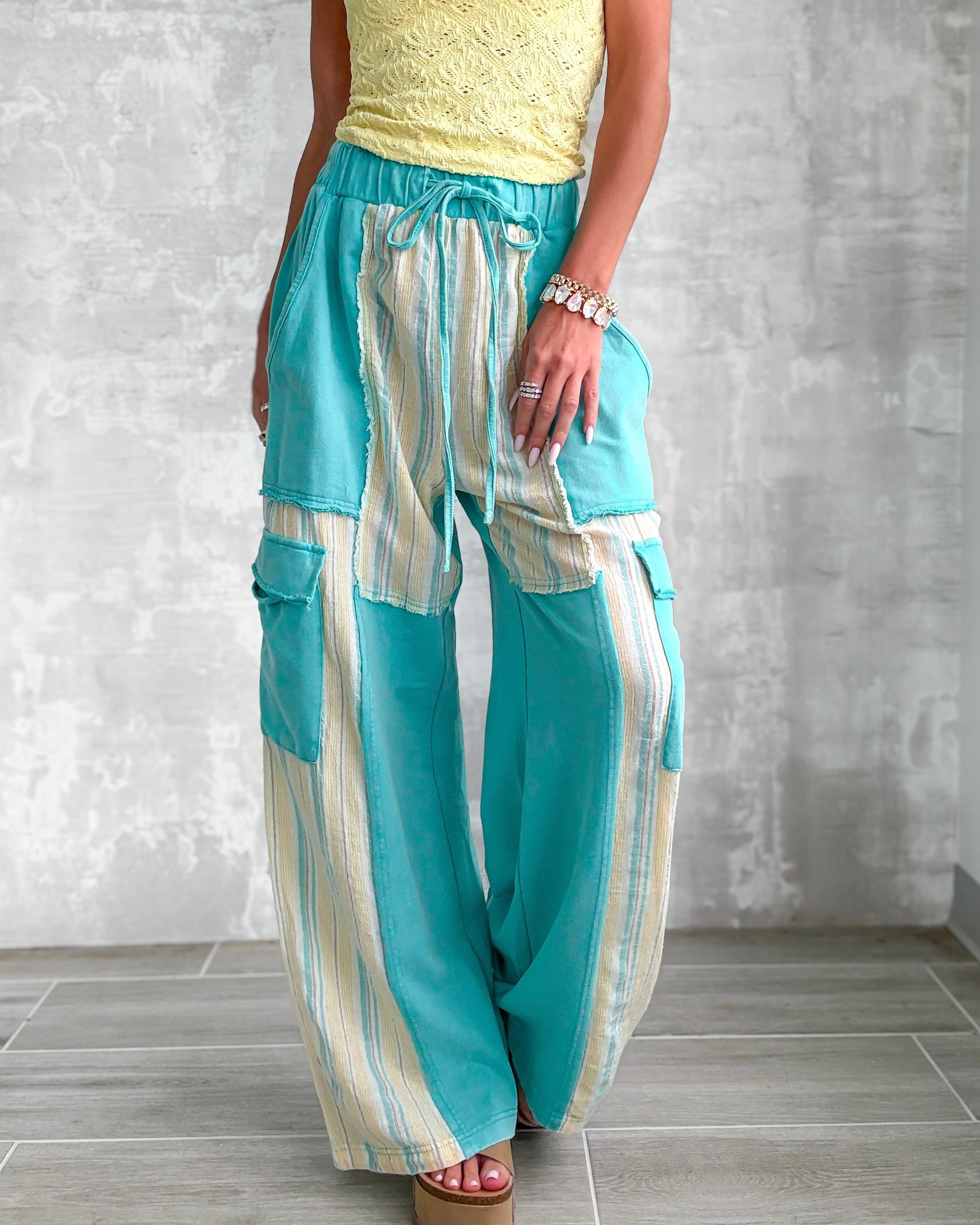 Soft Days Cargo Pants - Washed Aqua