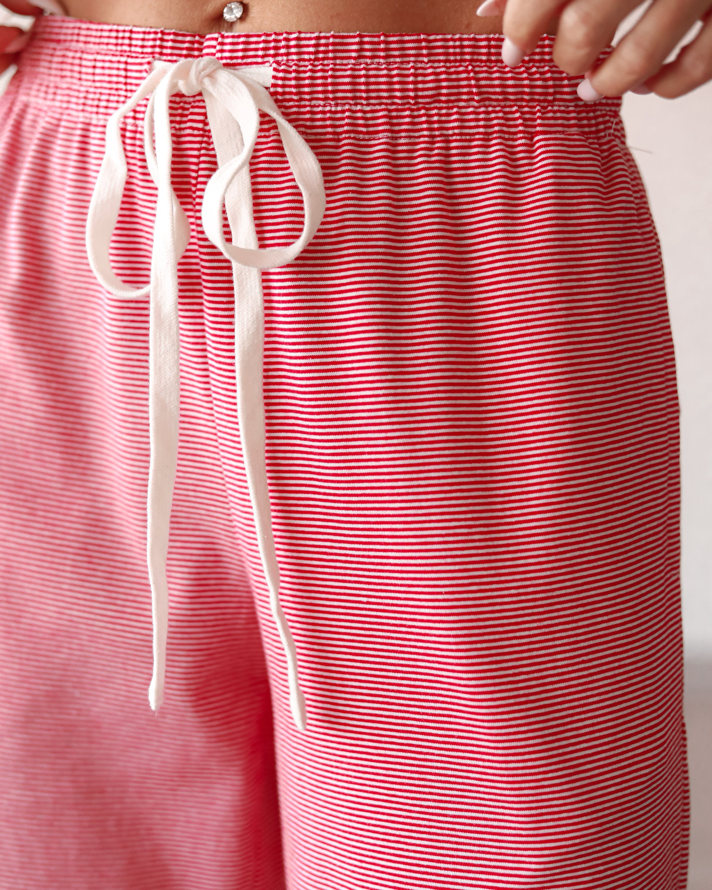 Good Vibes Stripe Set - Red/White