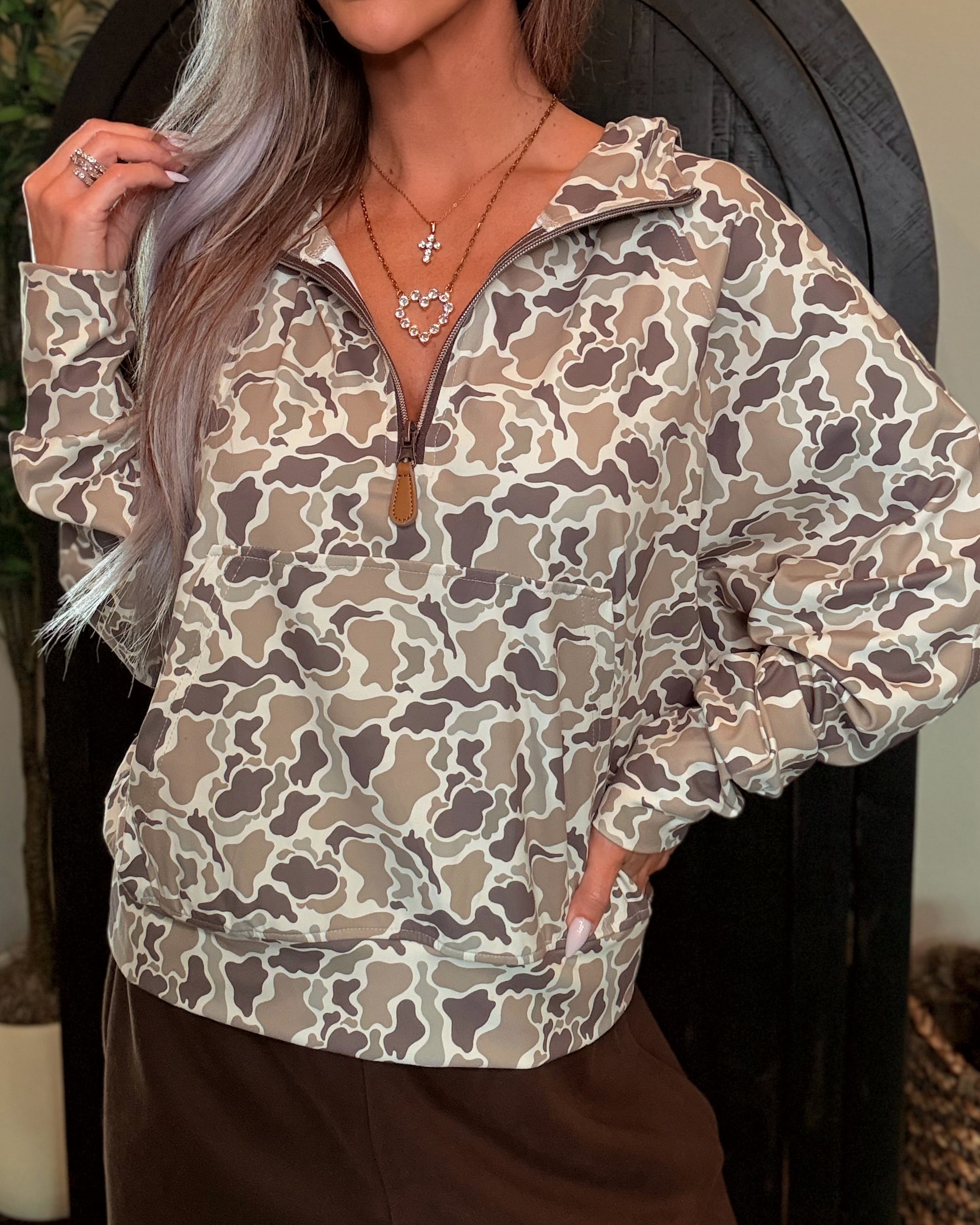 Duck Camo Quarter Zip Pullover