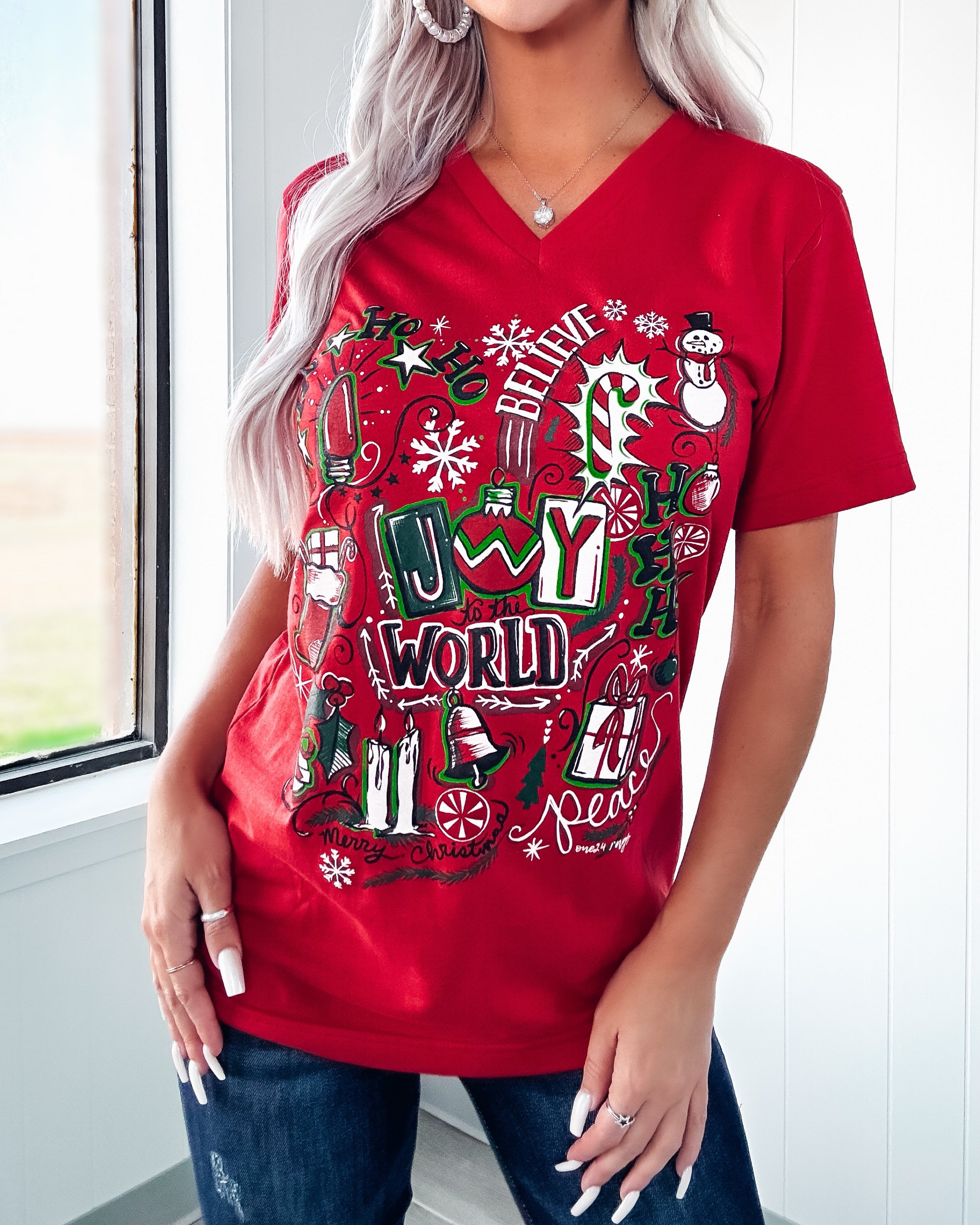 Joy To The World Tee - Red