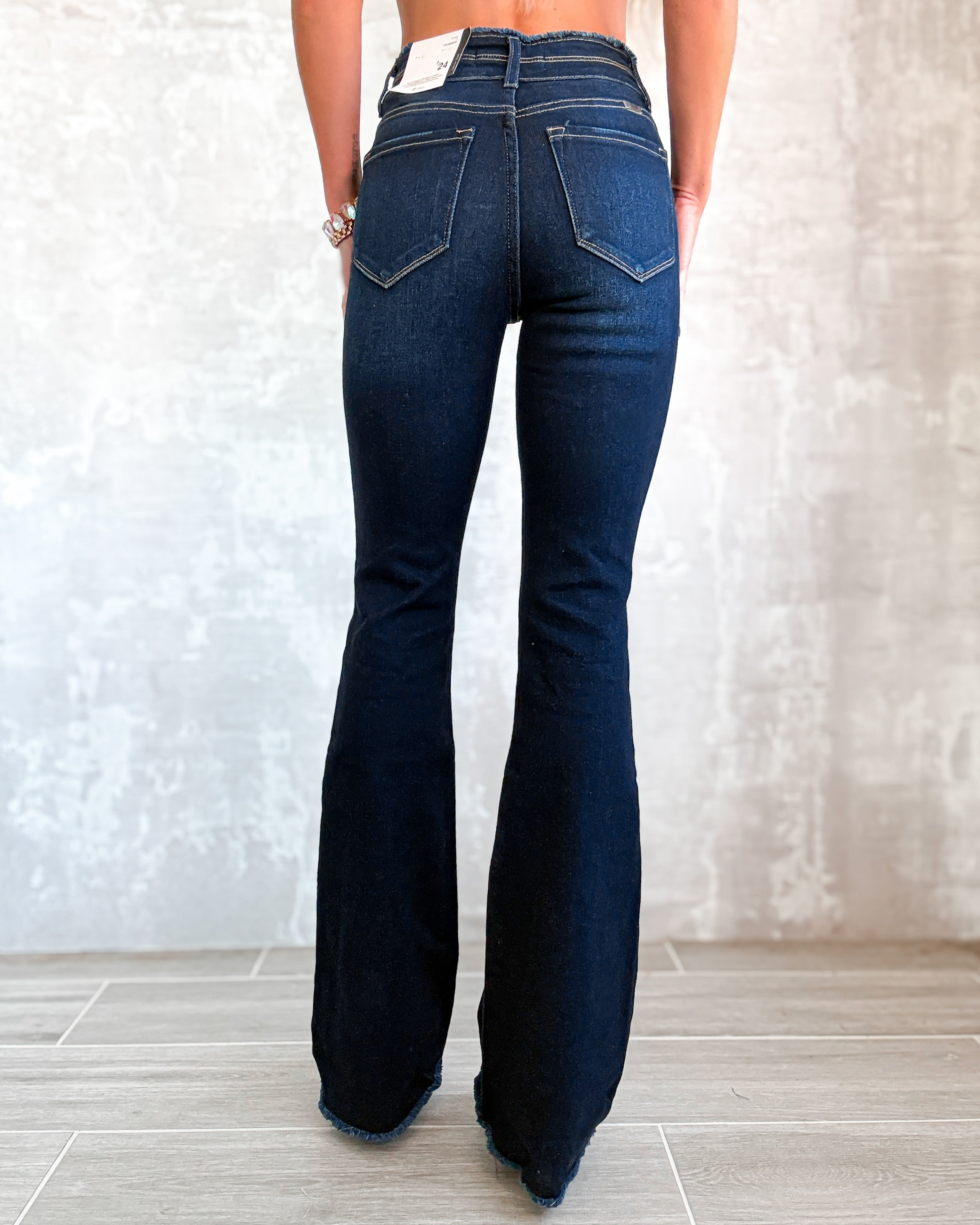 Trinity Frayed Hem Flare Jeans