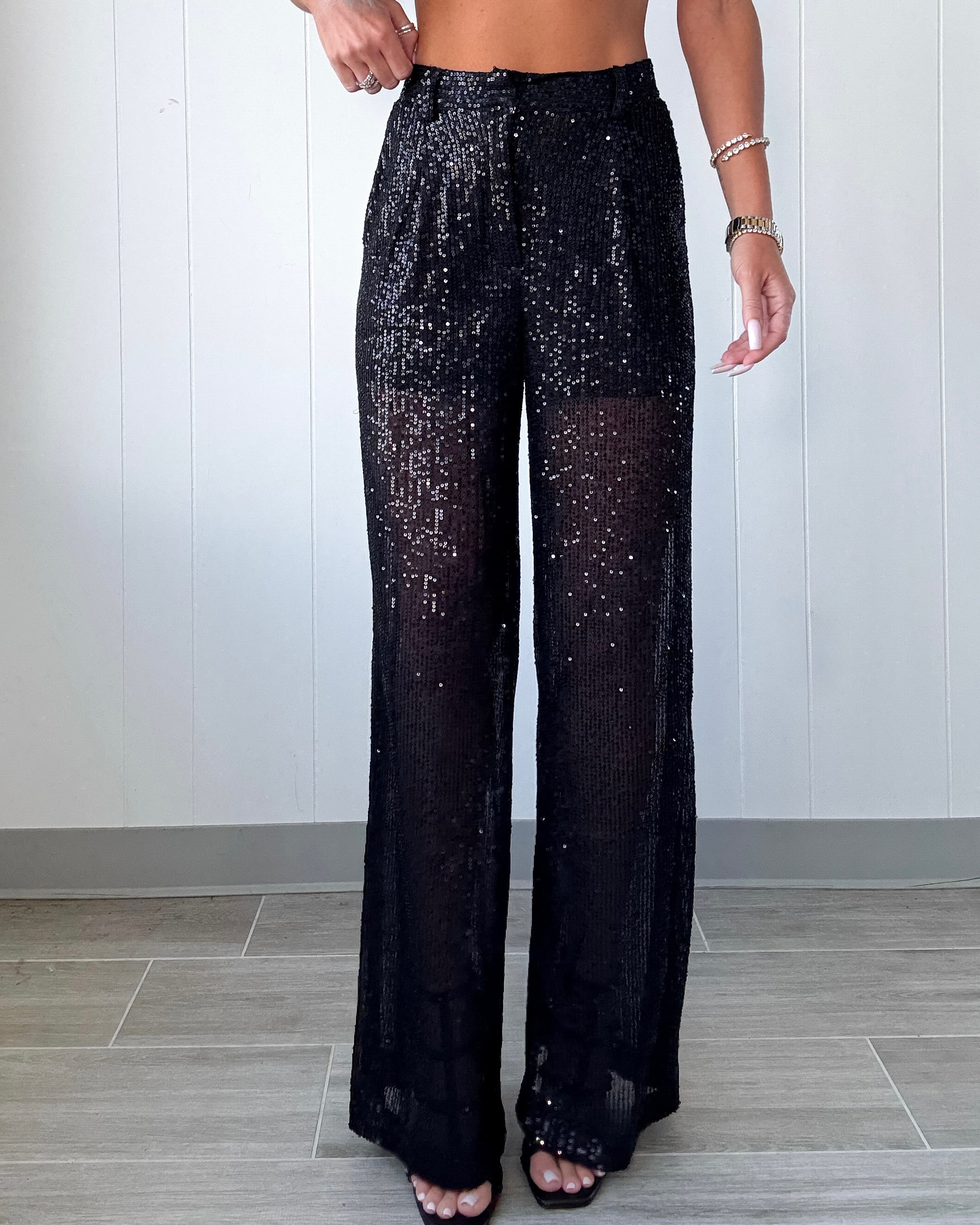 Prism Party Sequin Pants - Black