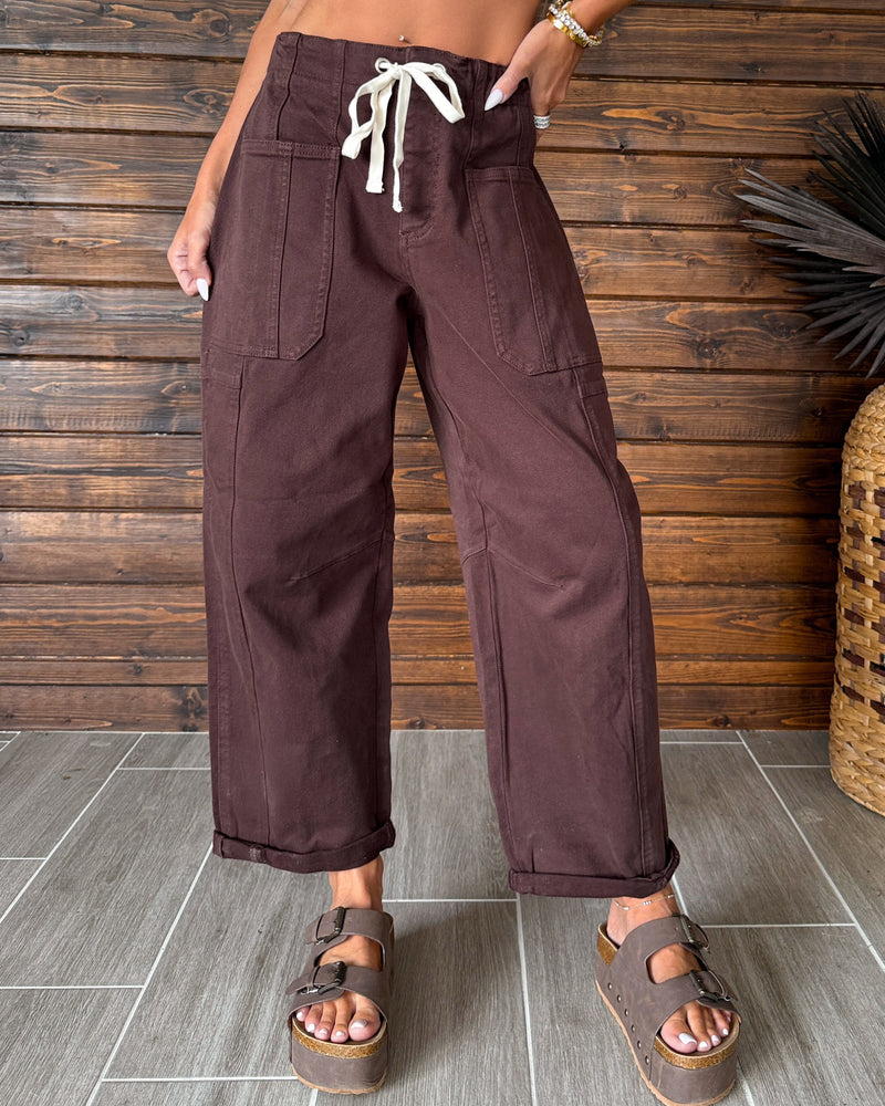 Charlie Barrel Cargo Jeans - Brown