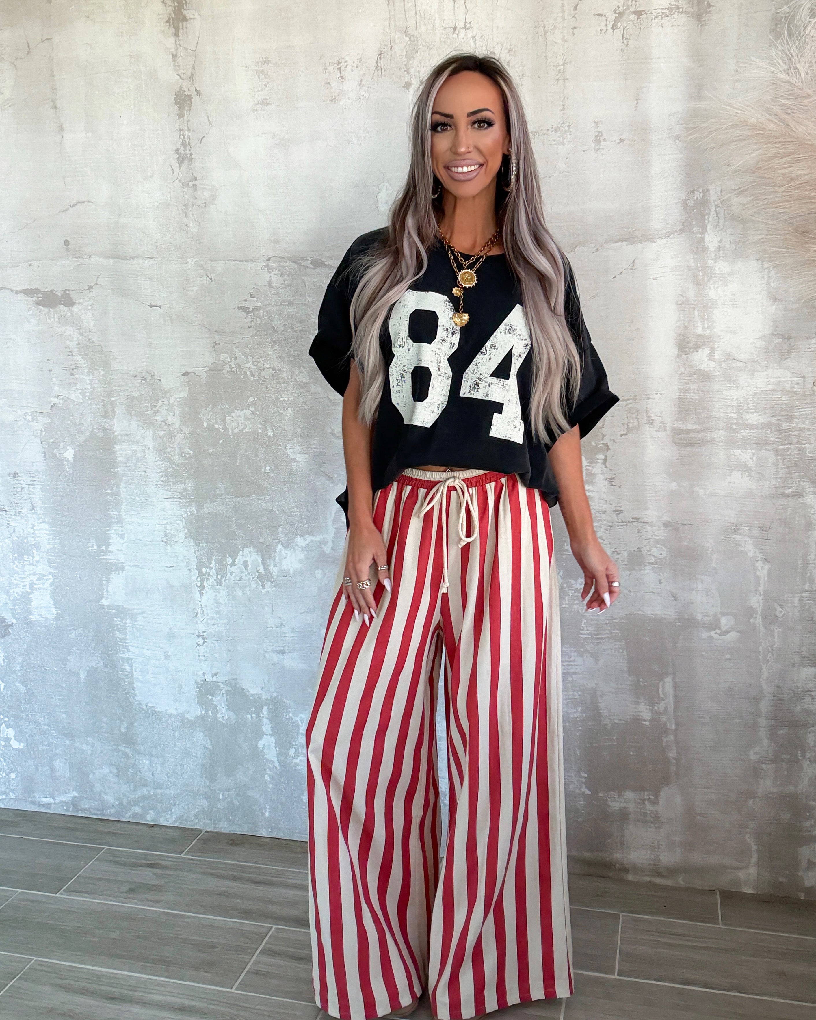 Heartland Stripe Pants - Red
