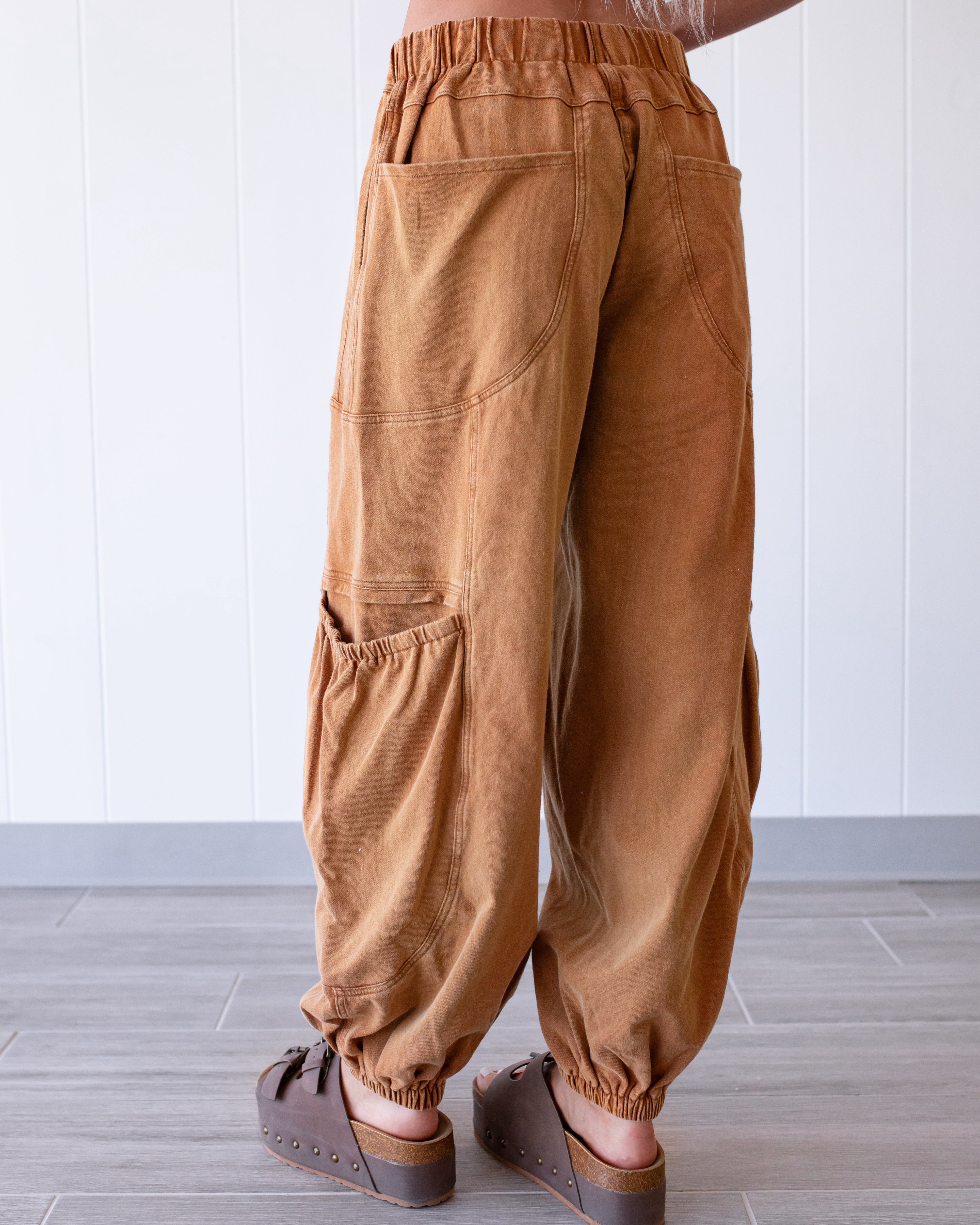 Golden Hour Terry Joggers - Wooden Camel