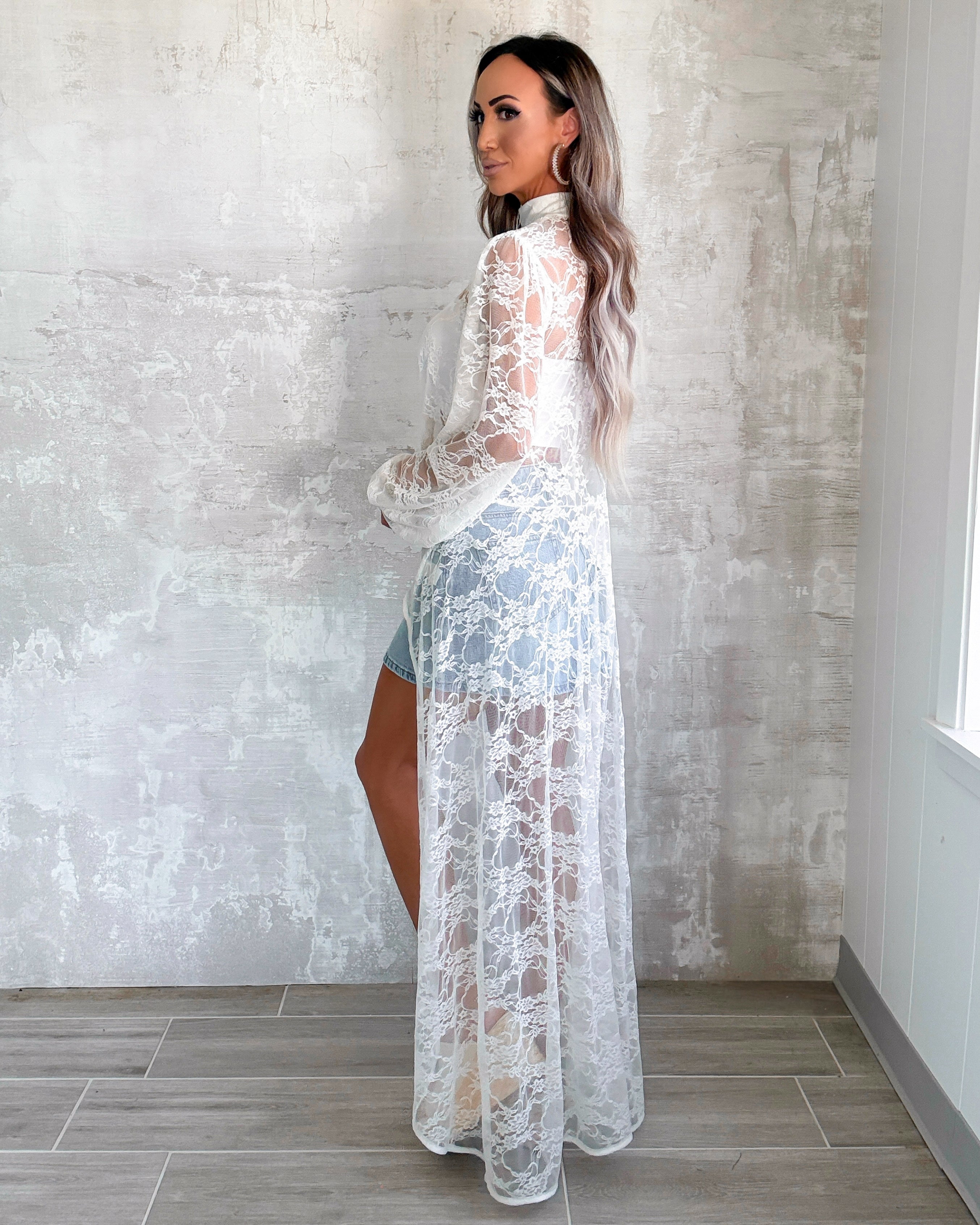 Lace & Grace High Low Top - White