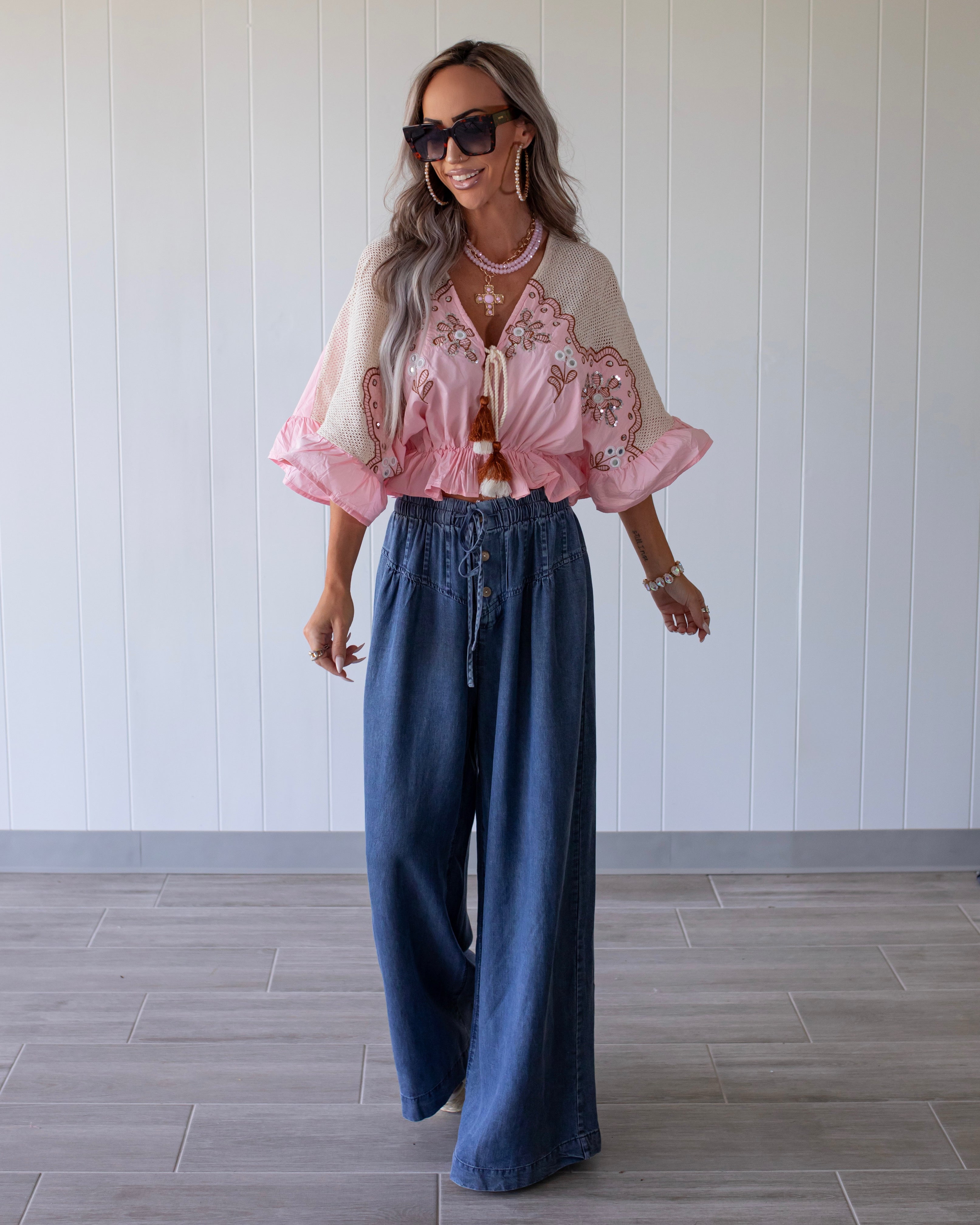 Tropicana Tassel Crop Top - Pink