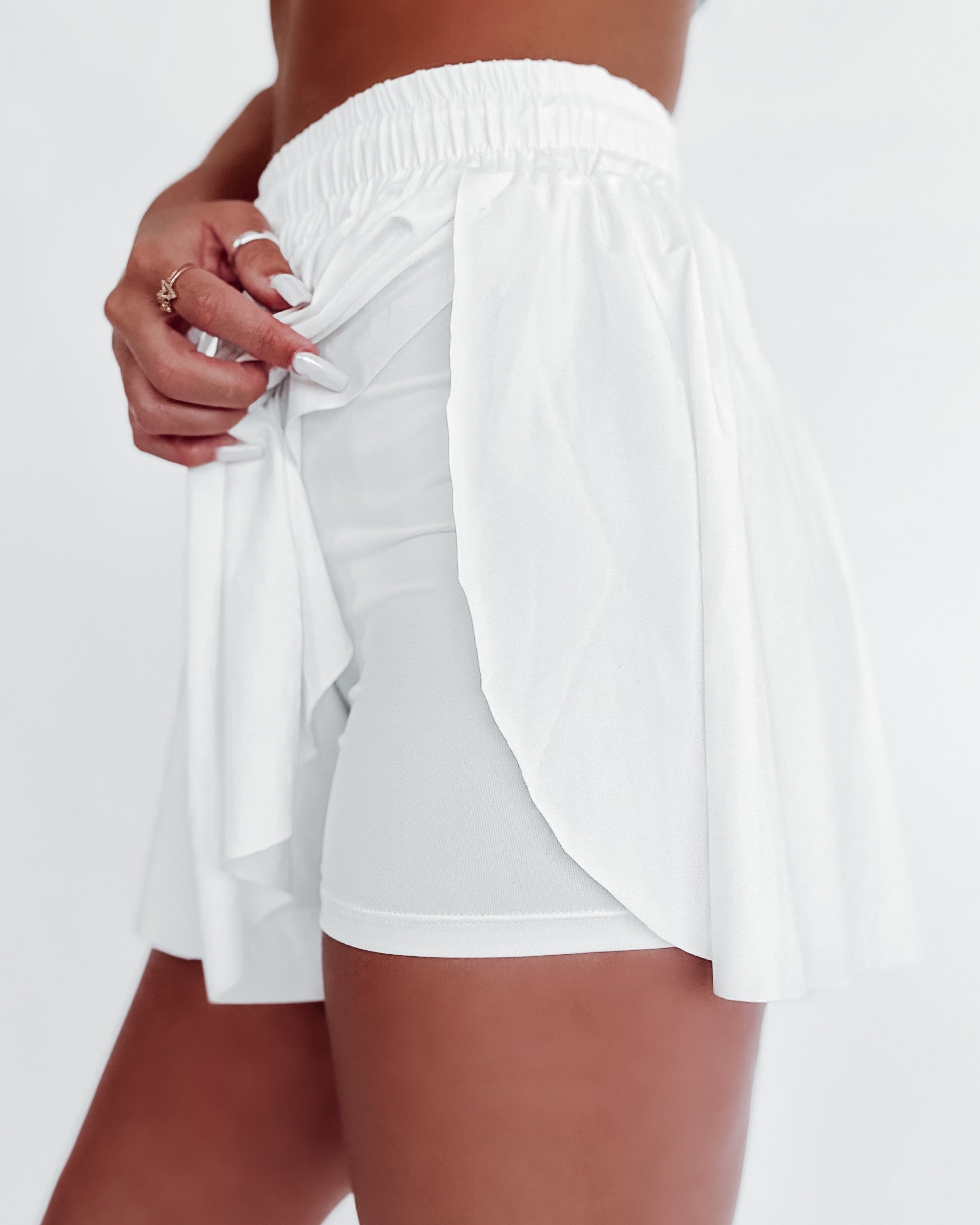Motion Fusion Layered Shorts - White