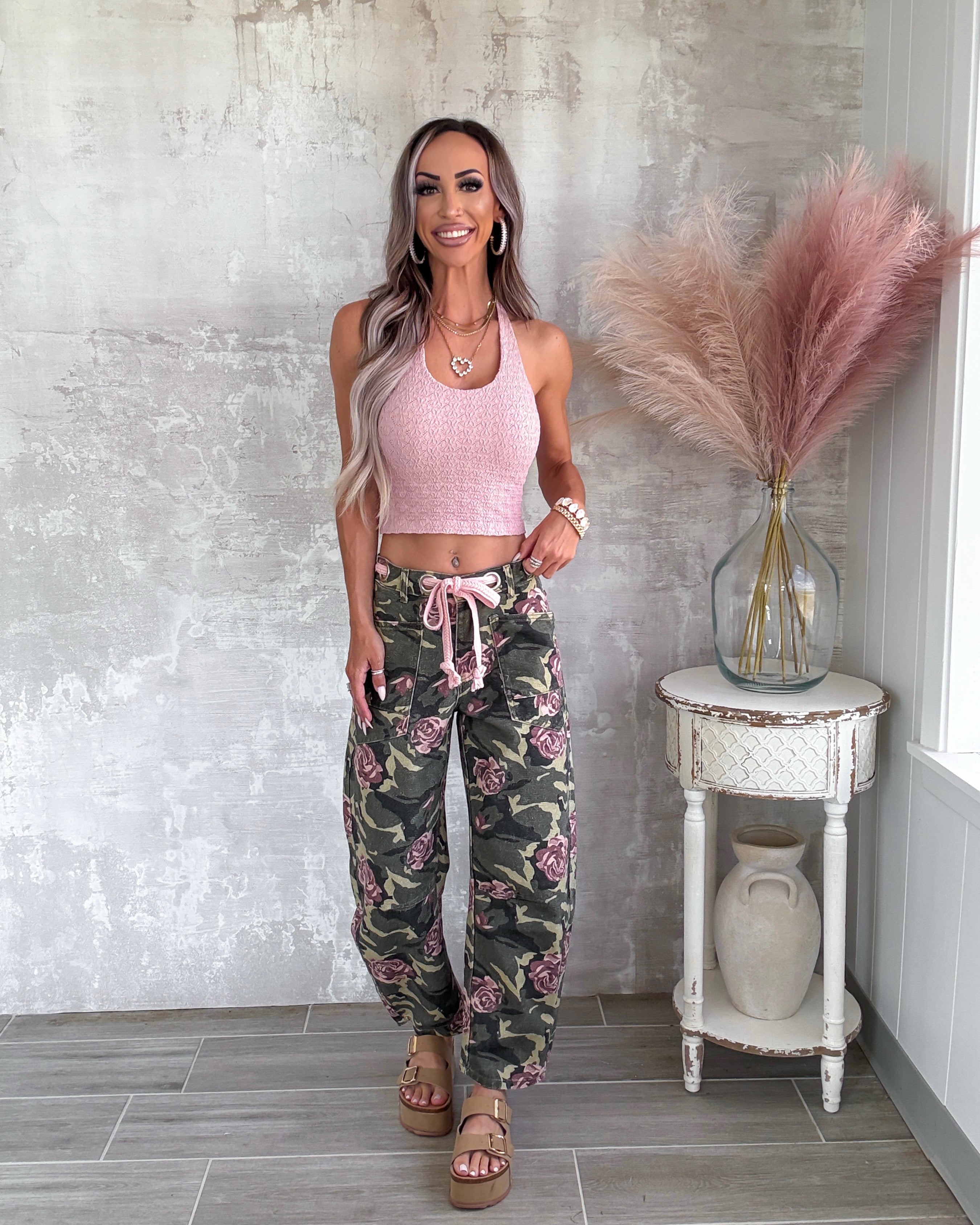 Floral Force Barrel Jeans - Camo