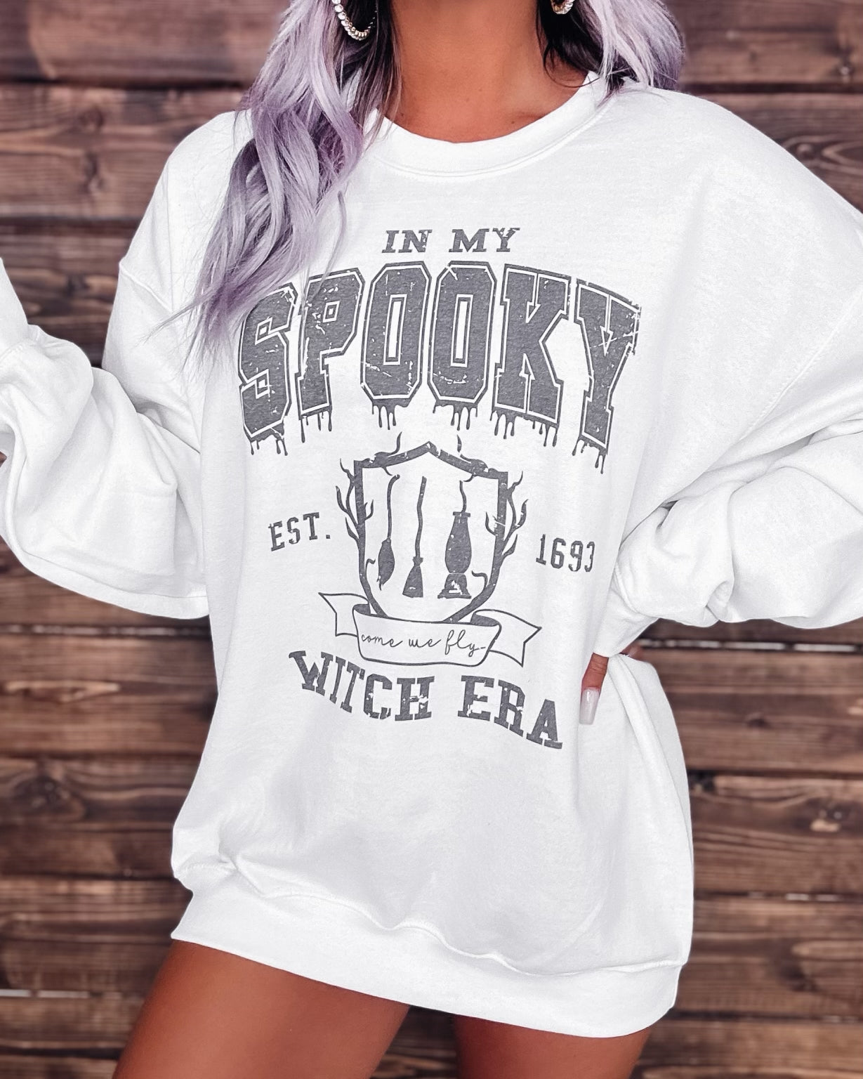 Spooky Witch Era Sweatshirt- White