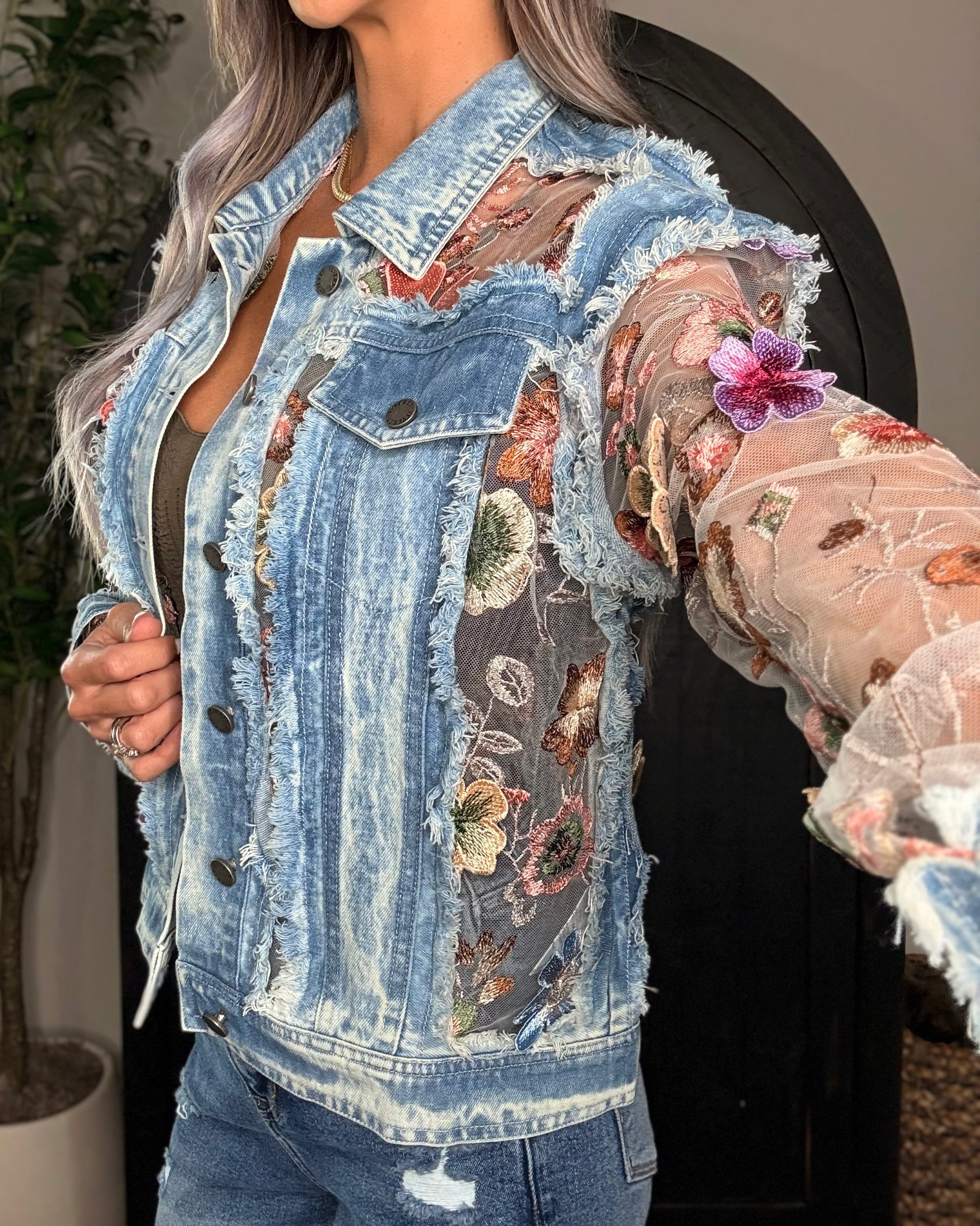 Petal & Denim Dream Jacket - Multi Floral