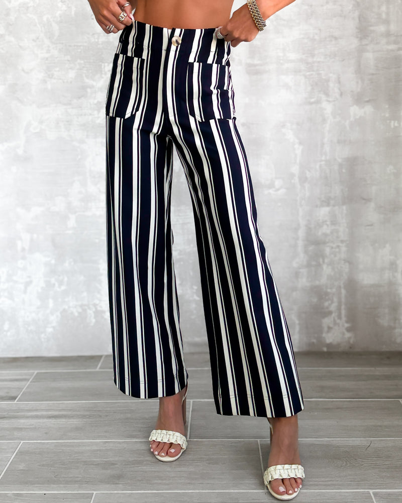 Boss Mode Striped Pants - Navy
