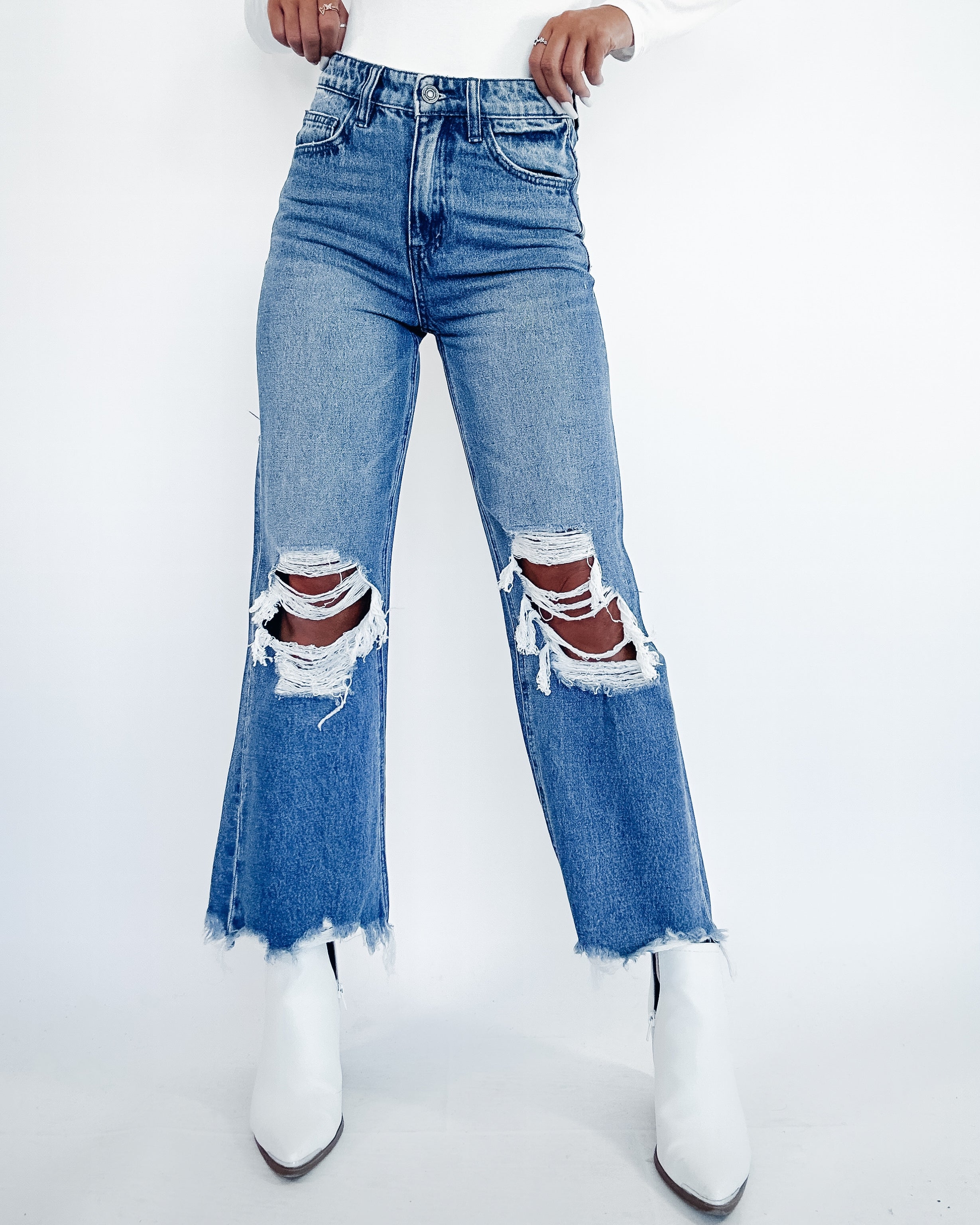 Claire 90's Vintage Cropped Flare Jeans