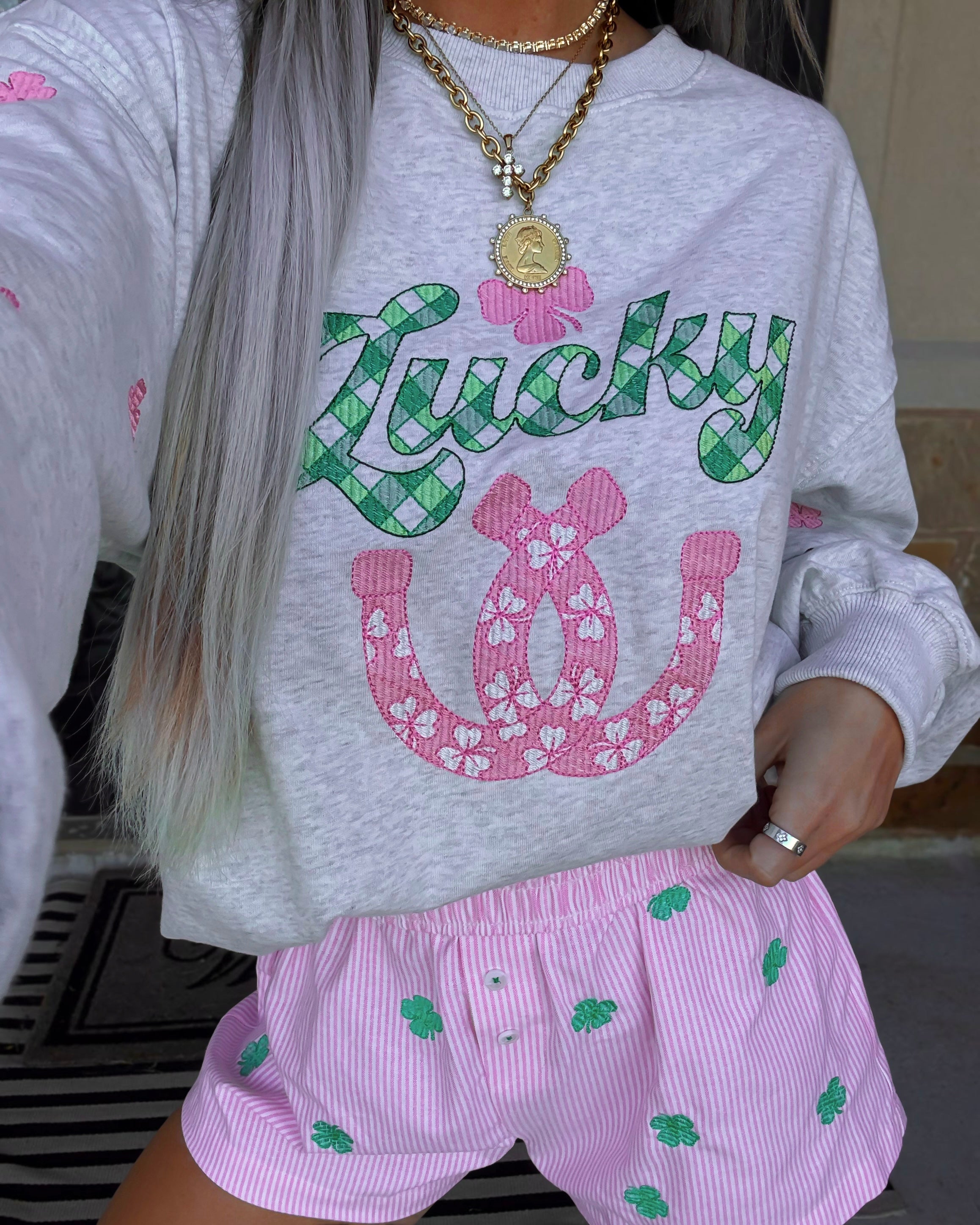 Lucky Kiss Boxer Shorts - Pink