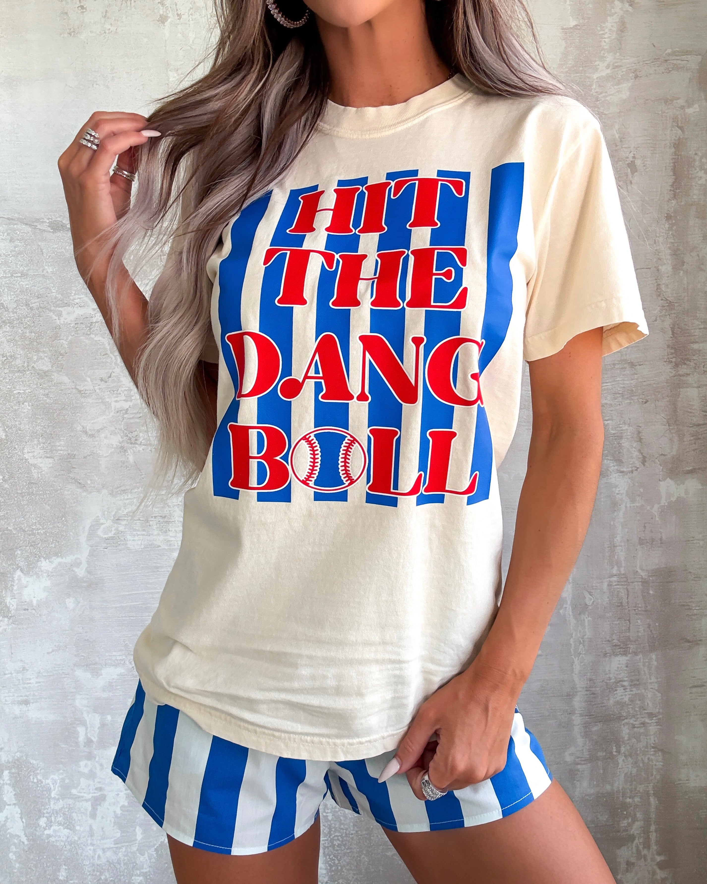 Hit The Dang Ball Graphic Tee - Cream