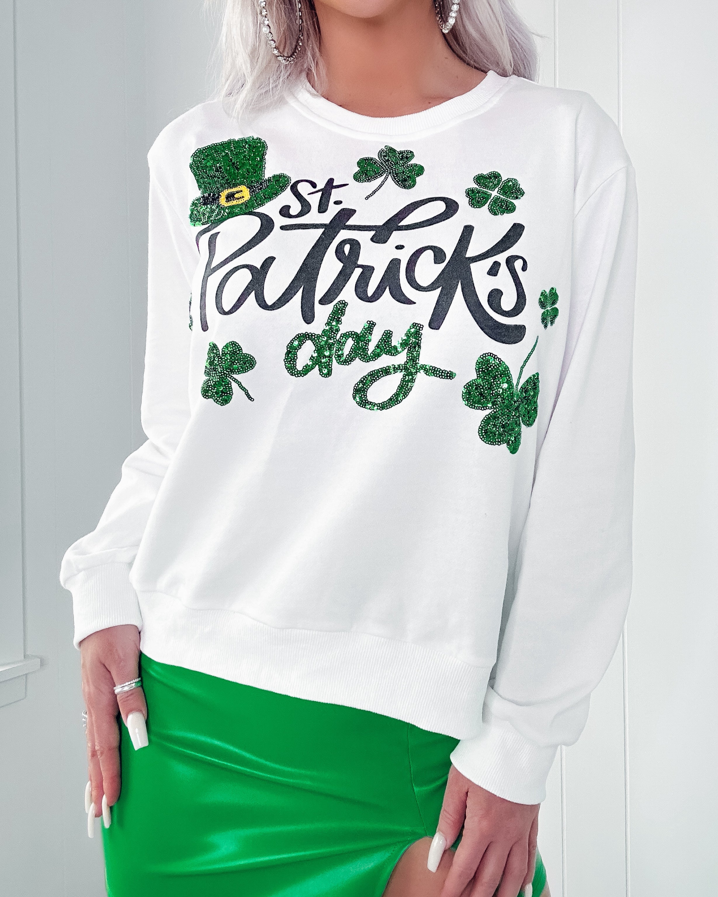 St. Patrick Long Sleeve Top - White