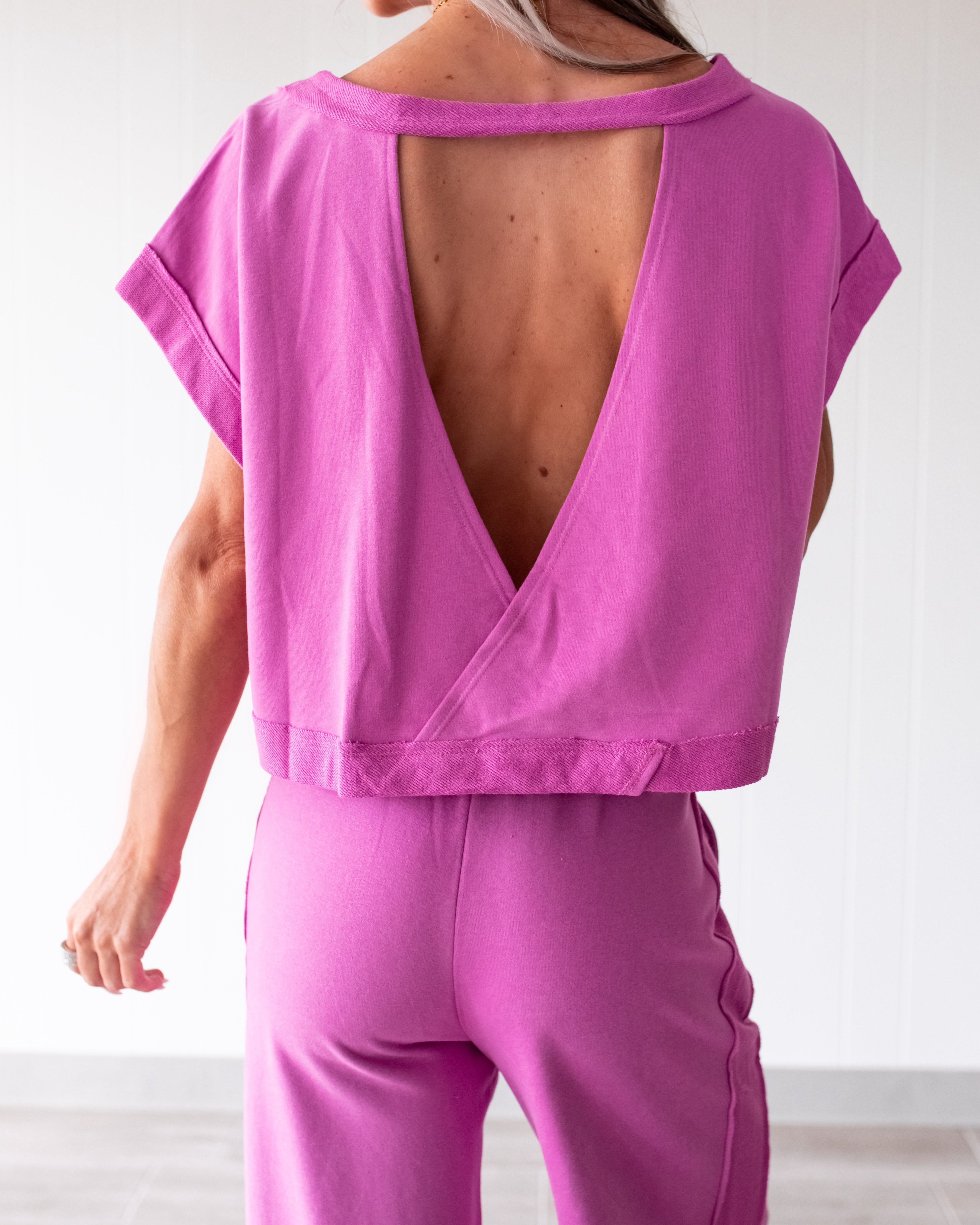 70 Open Back Crop Tee - Orchid