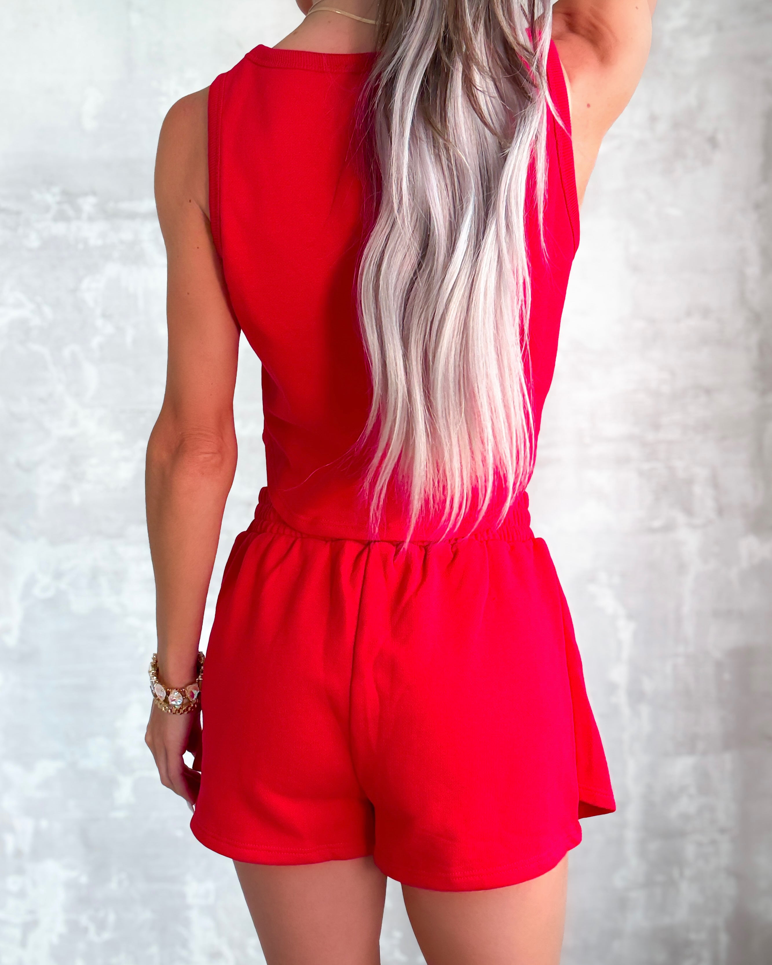 Kailee Tank Skort Set - Red