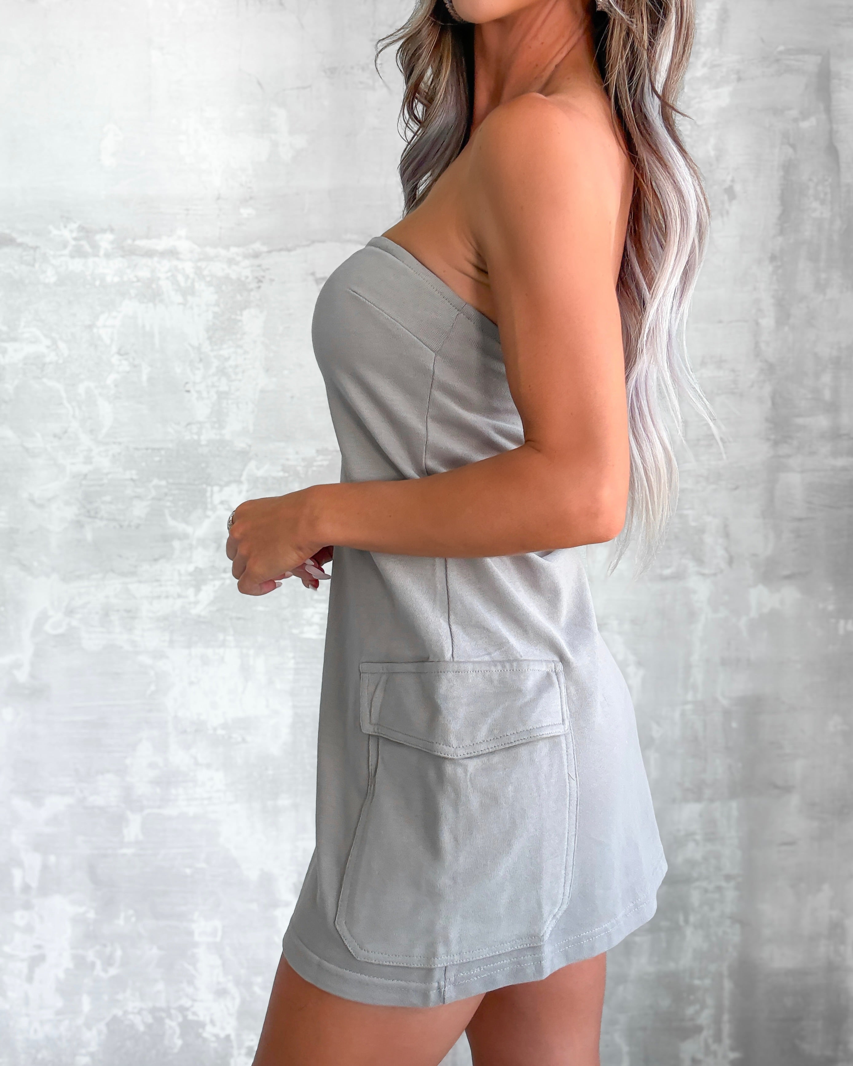 Sporty Spice Mini Cargo Dress - Grey
