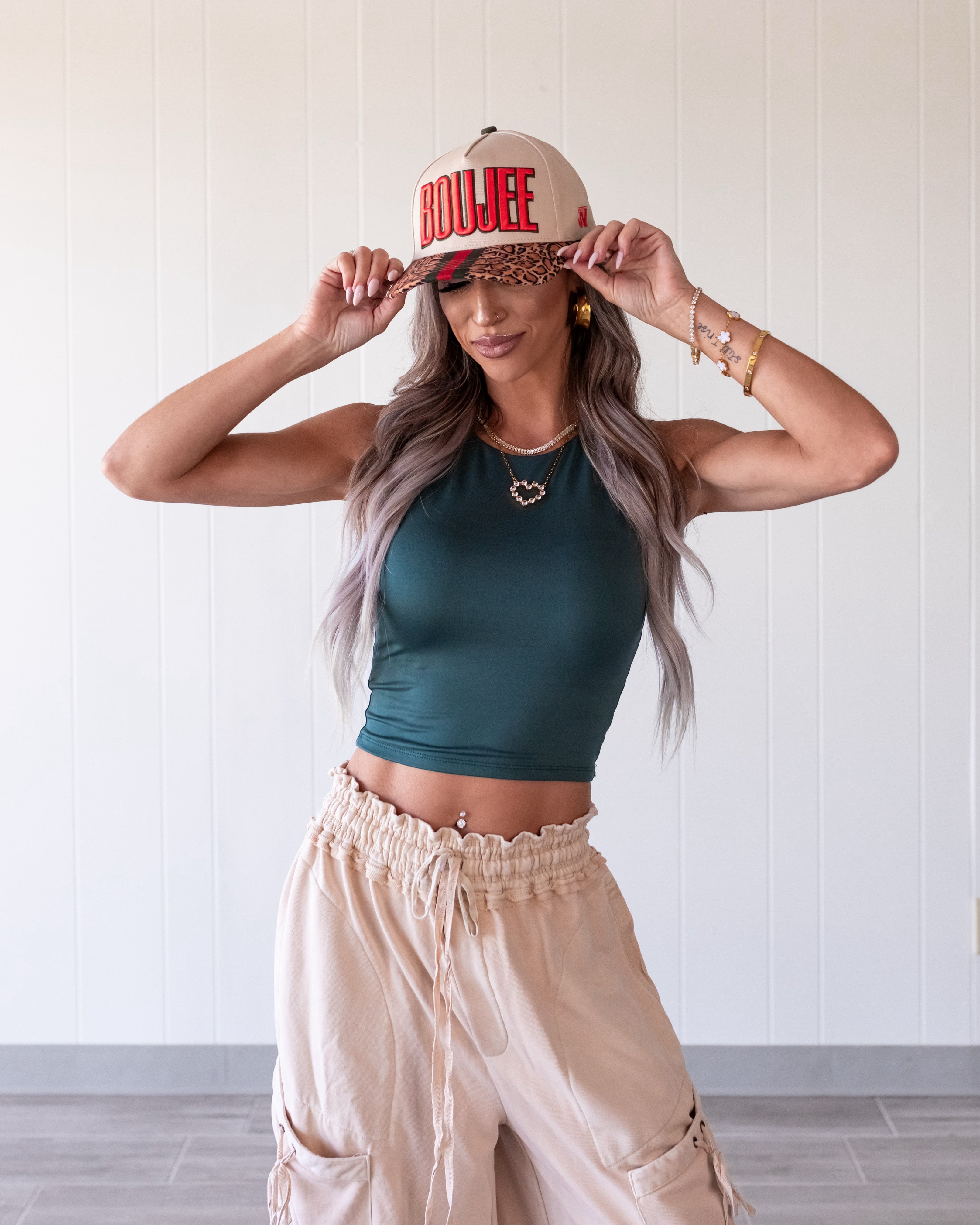 Easy Essential Cropped Tank - Forest Green