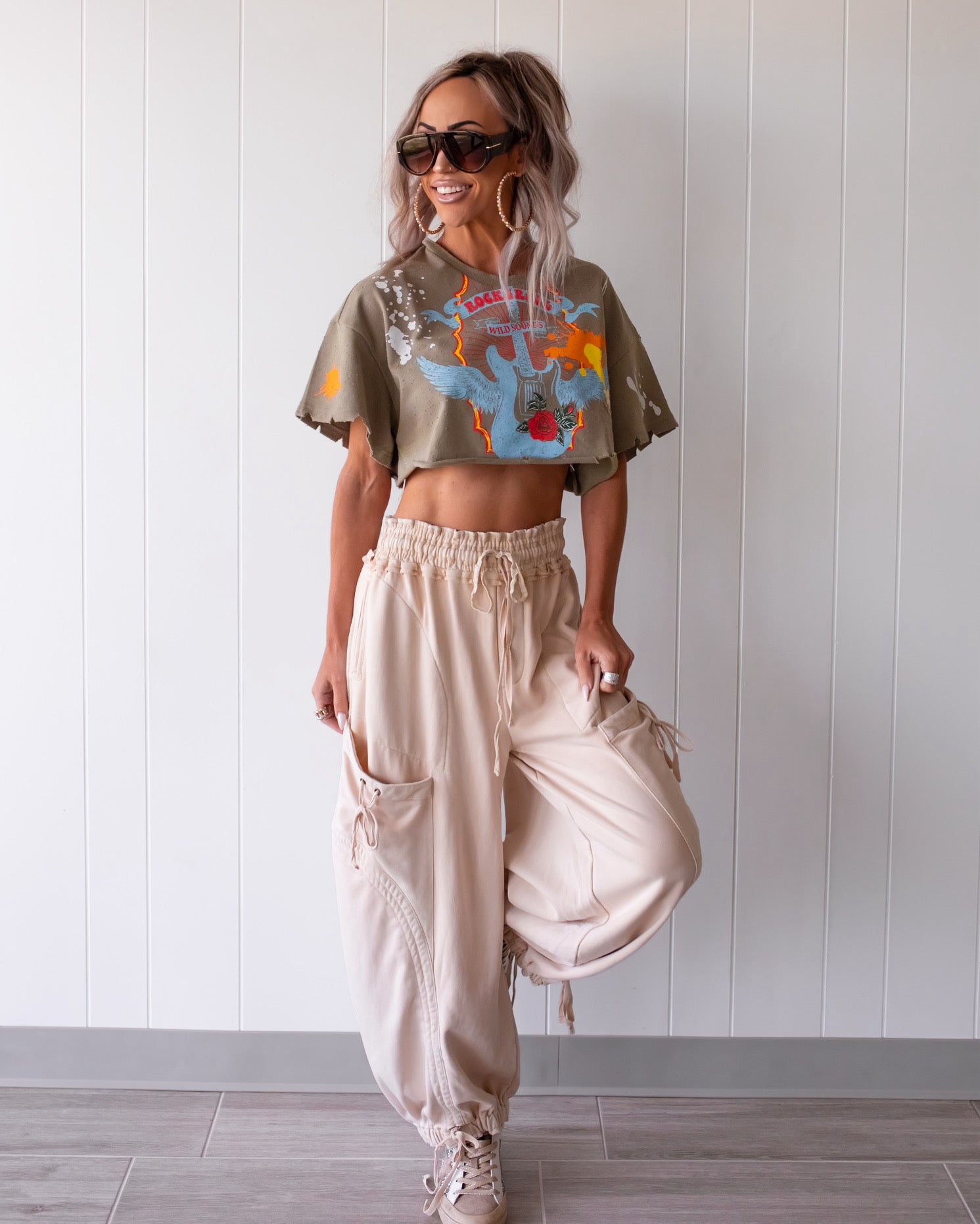 Rosie Balloon Tie Pants - Oat